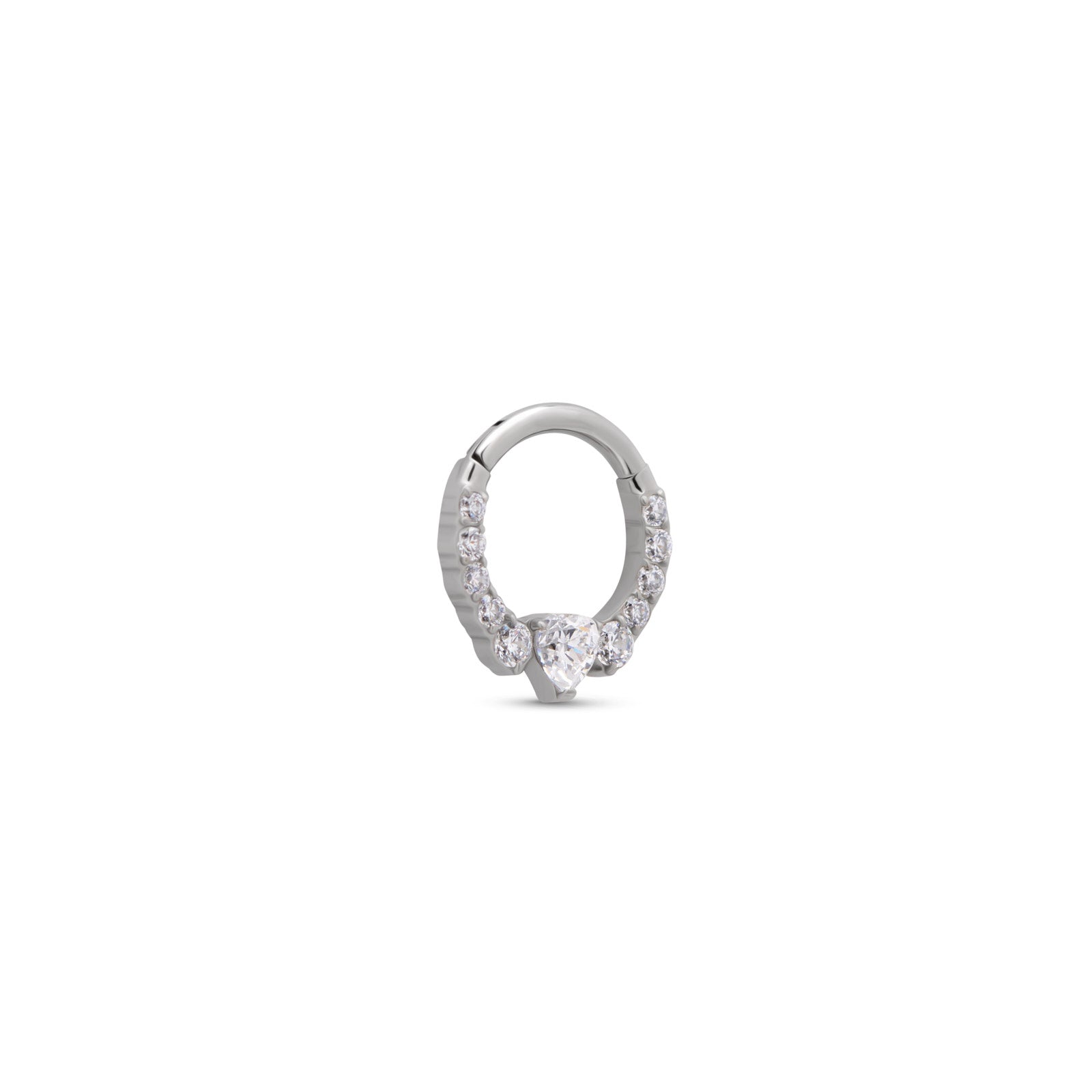 Jewelled Heart Hinged Ring