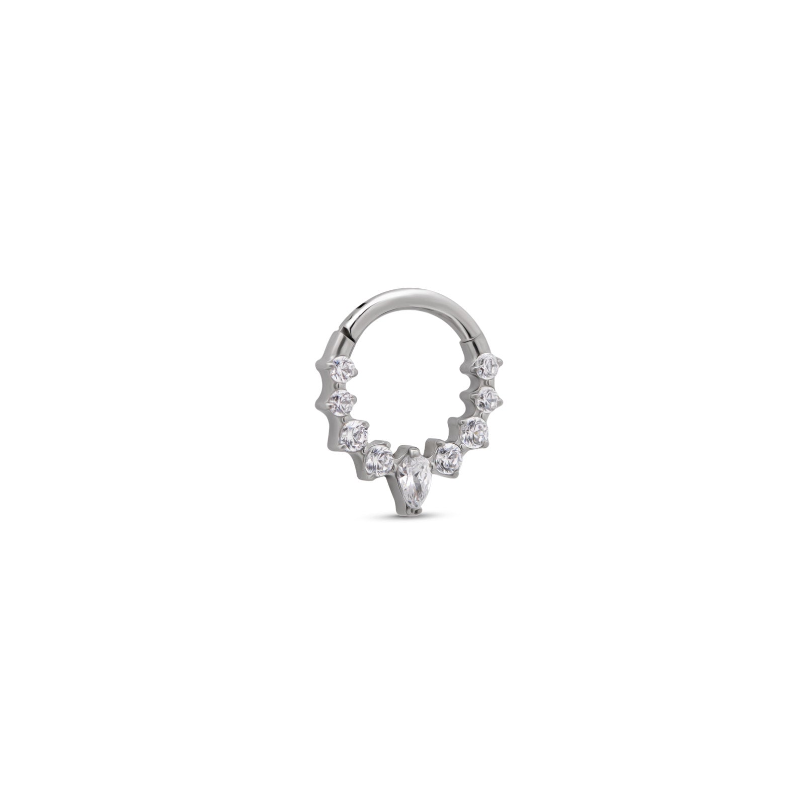 Forward Facing Jewelled Marquise Hinged Ring