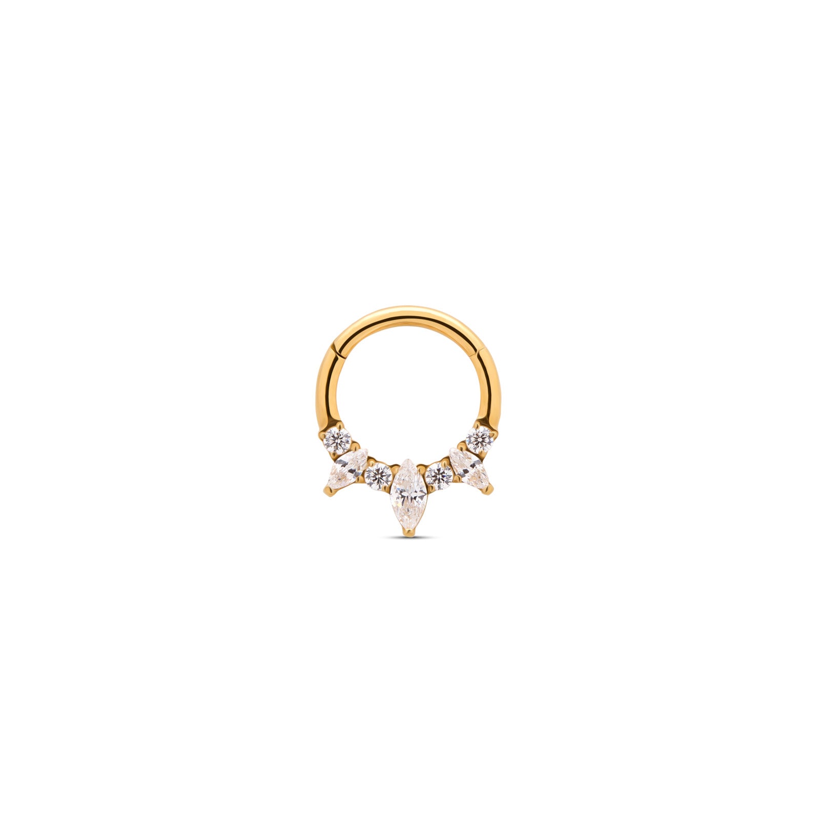 18k V-Gold   3 Marquise Hinged Ring