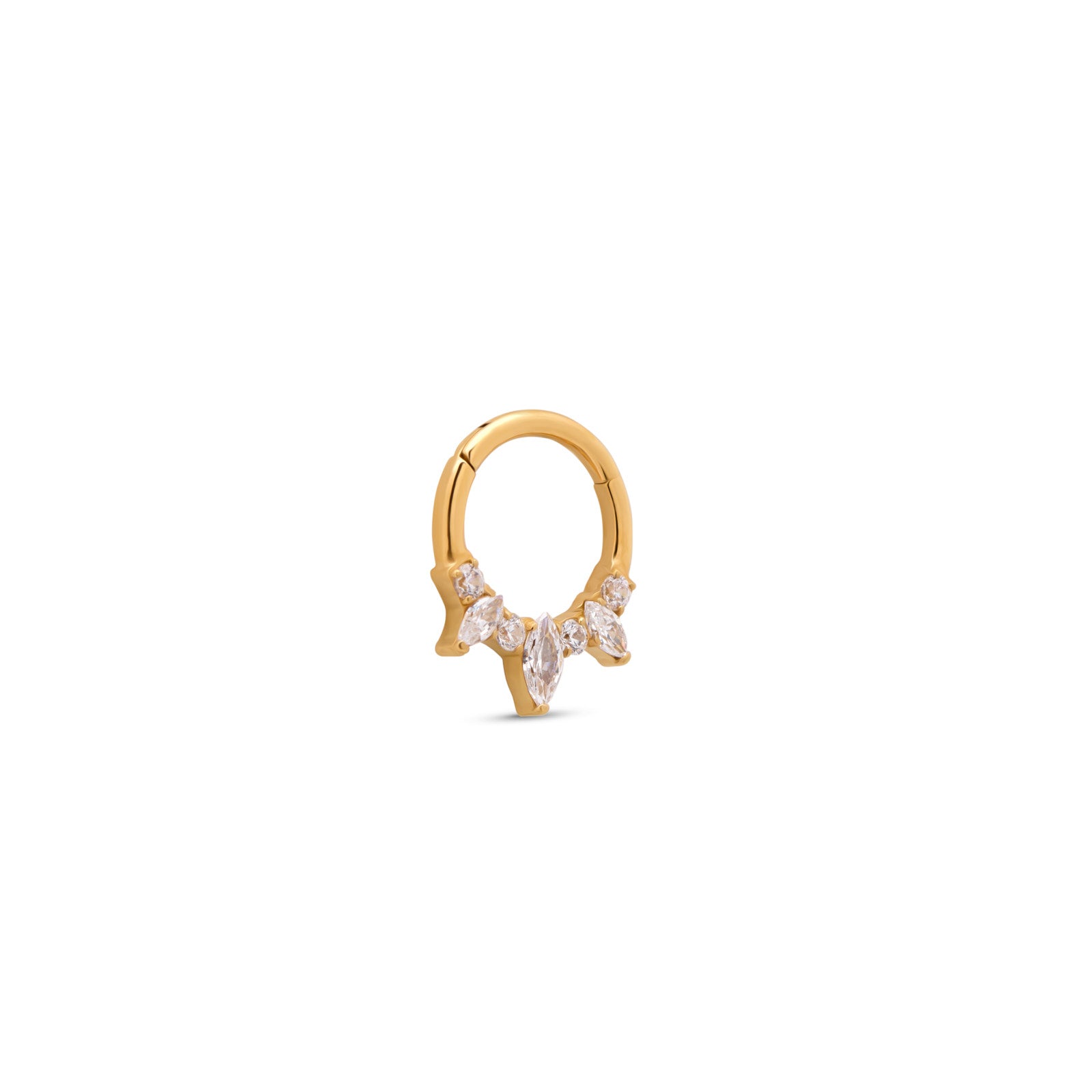 18k V-Gold   3 Marquise Hinged Ring