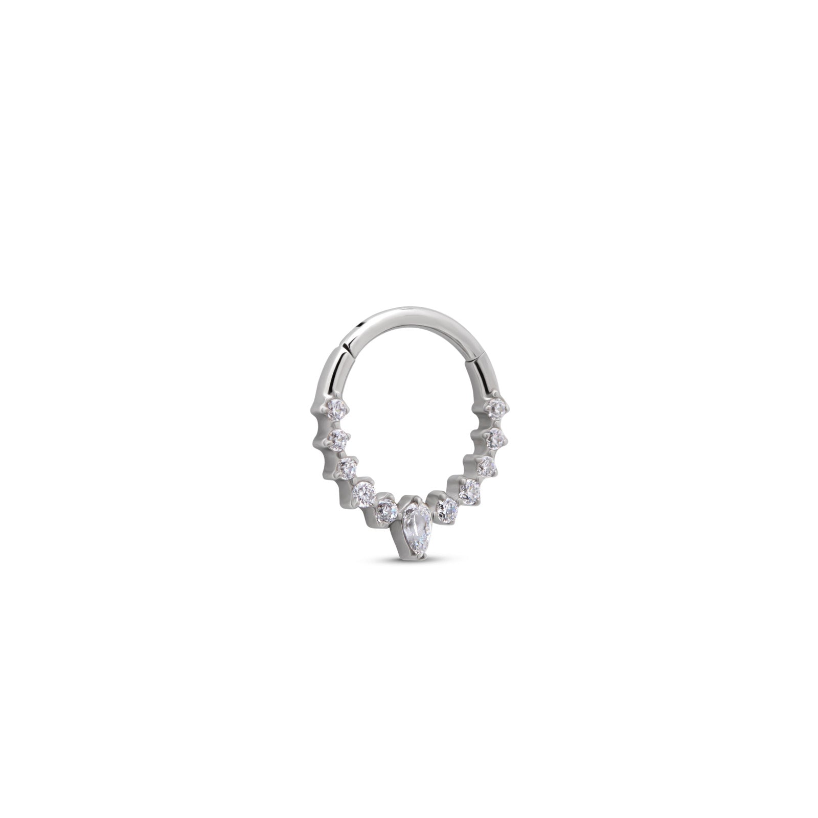 11 Jewelled Marquise Hinged Ring