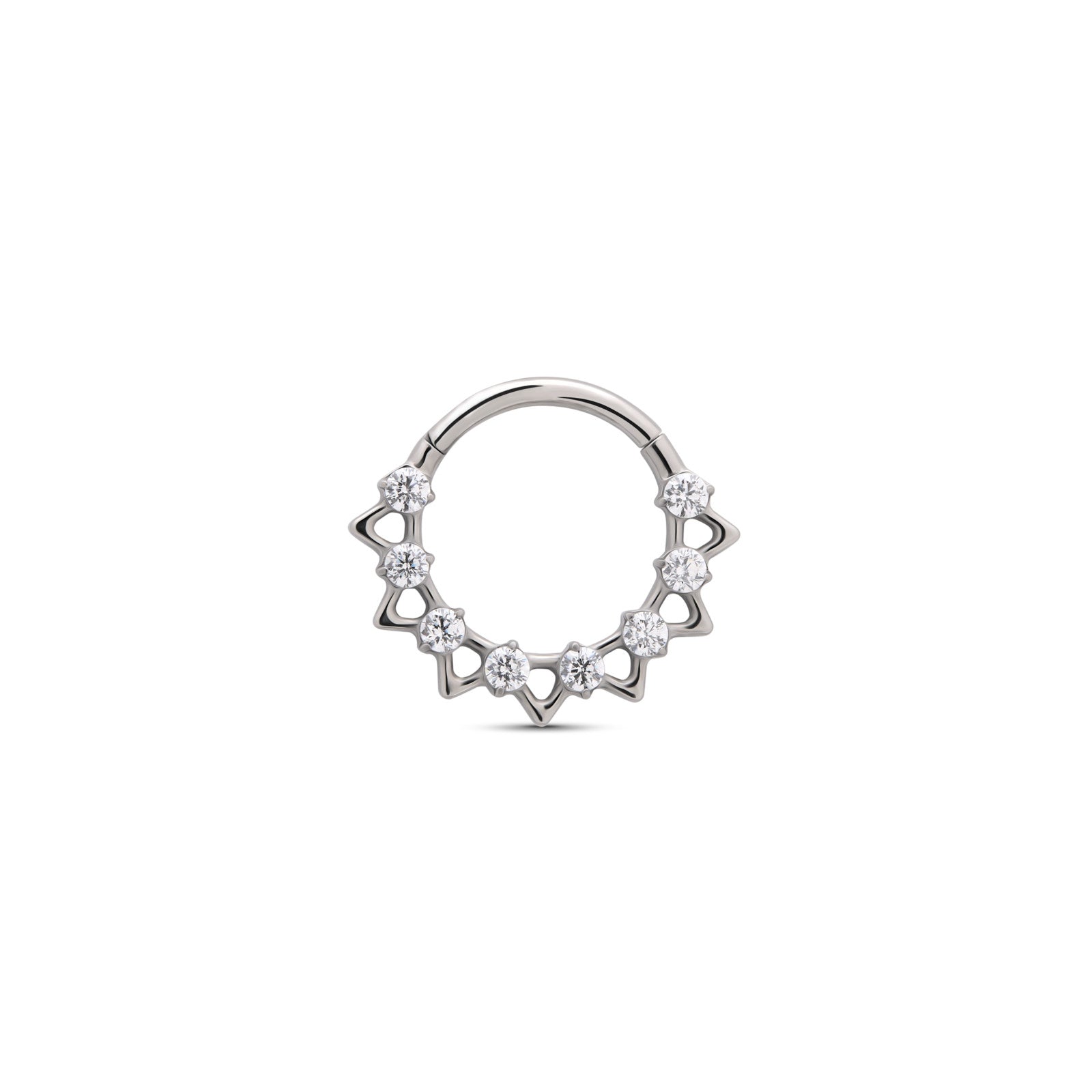 Jewelled Hollow Spike Hinged Ring
