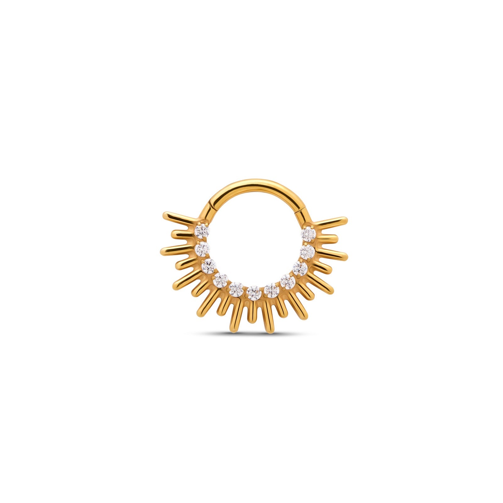 18k V-Gold   Halo Hinged Ring