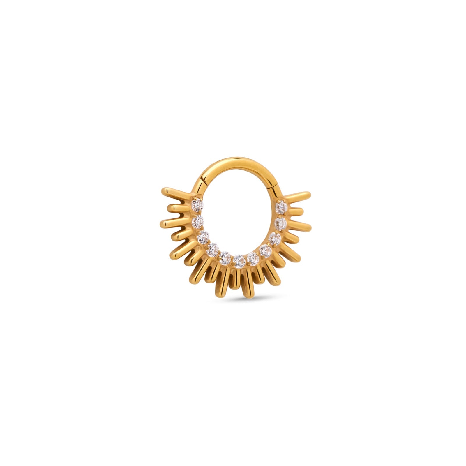 18k V-Gold   Halo Hinged Ring