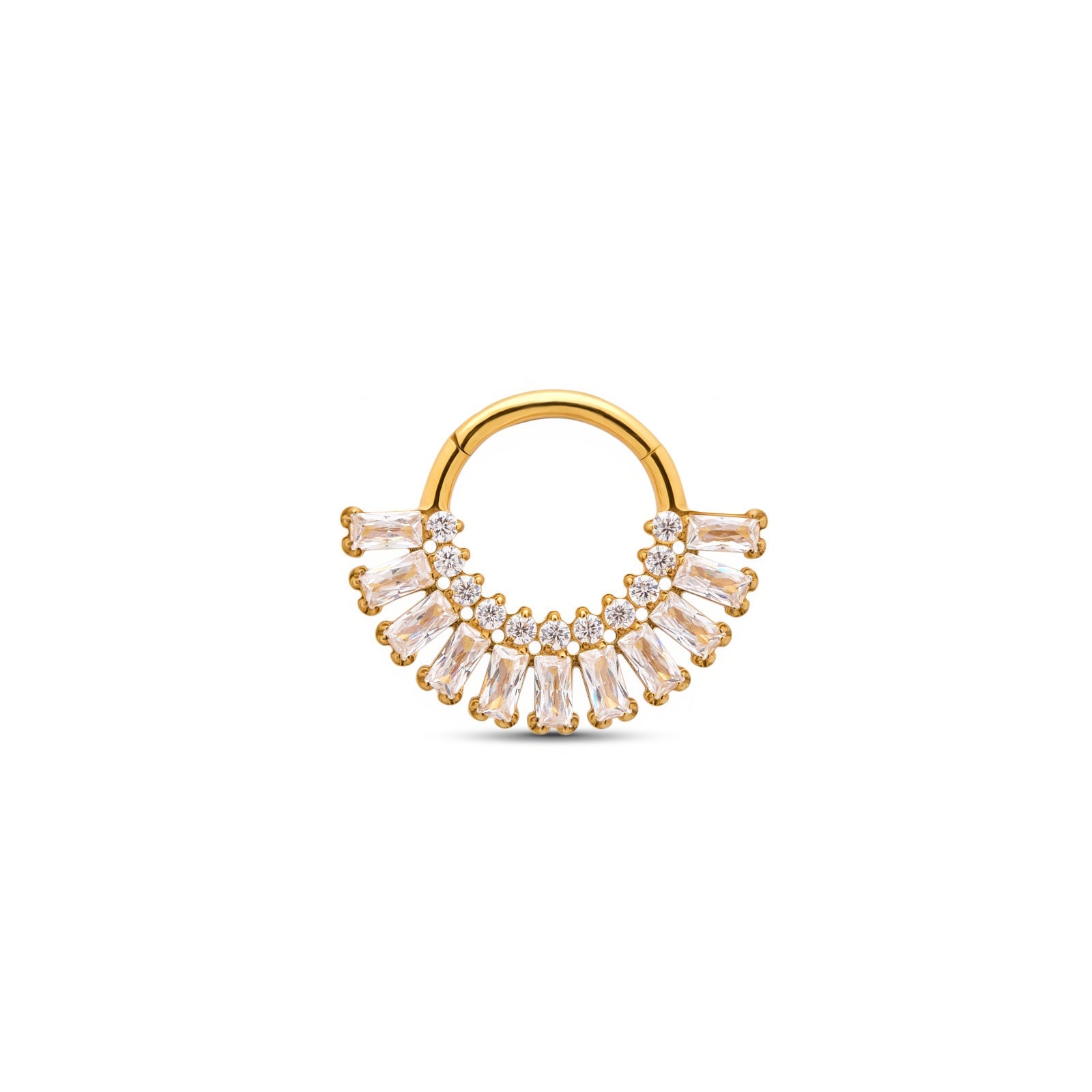 18k V-Gold - Baguette Hinged Ring