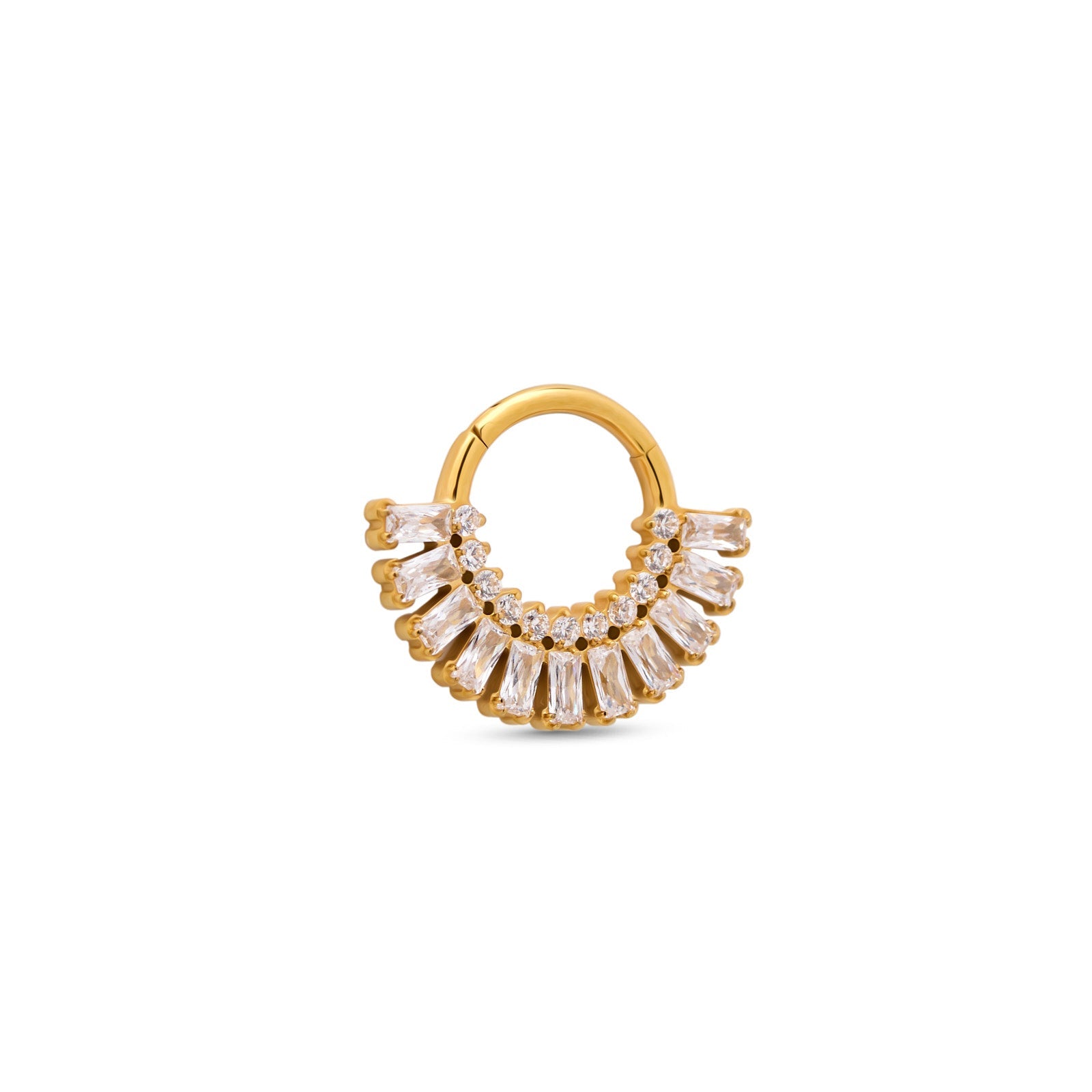 18k V-Gold - Baguette Hinged Ring