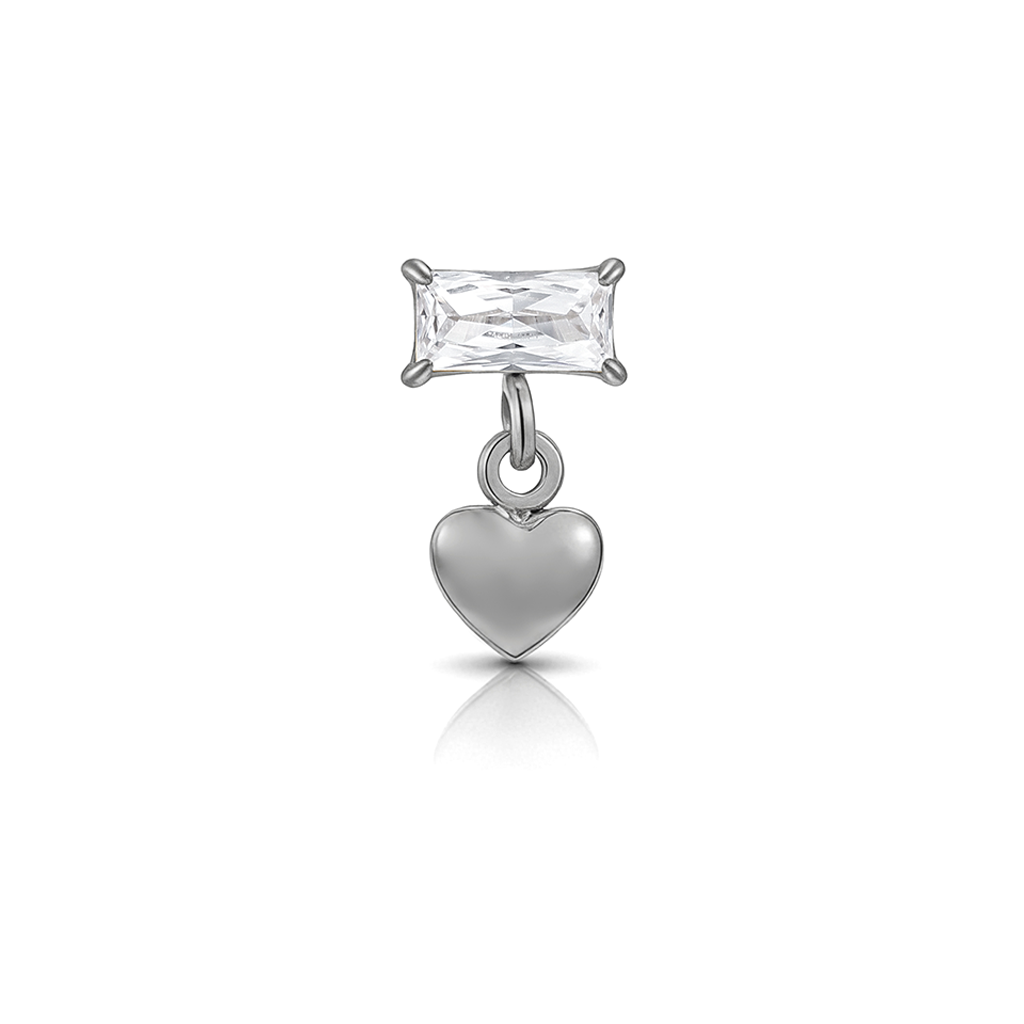 Baguette w Dangle Heart Flatback