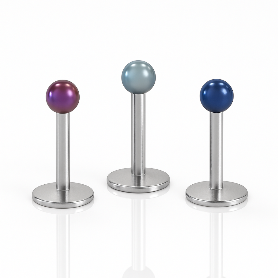 Internal Thread Surgical steel Anodized Micro Ball Flatback