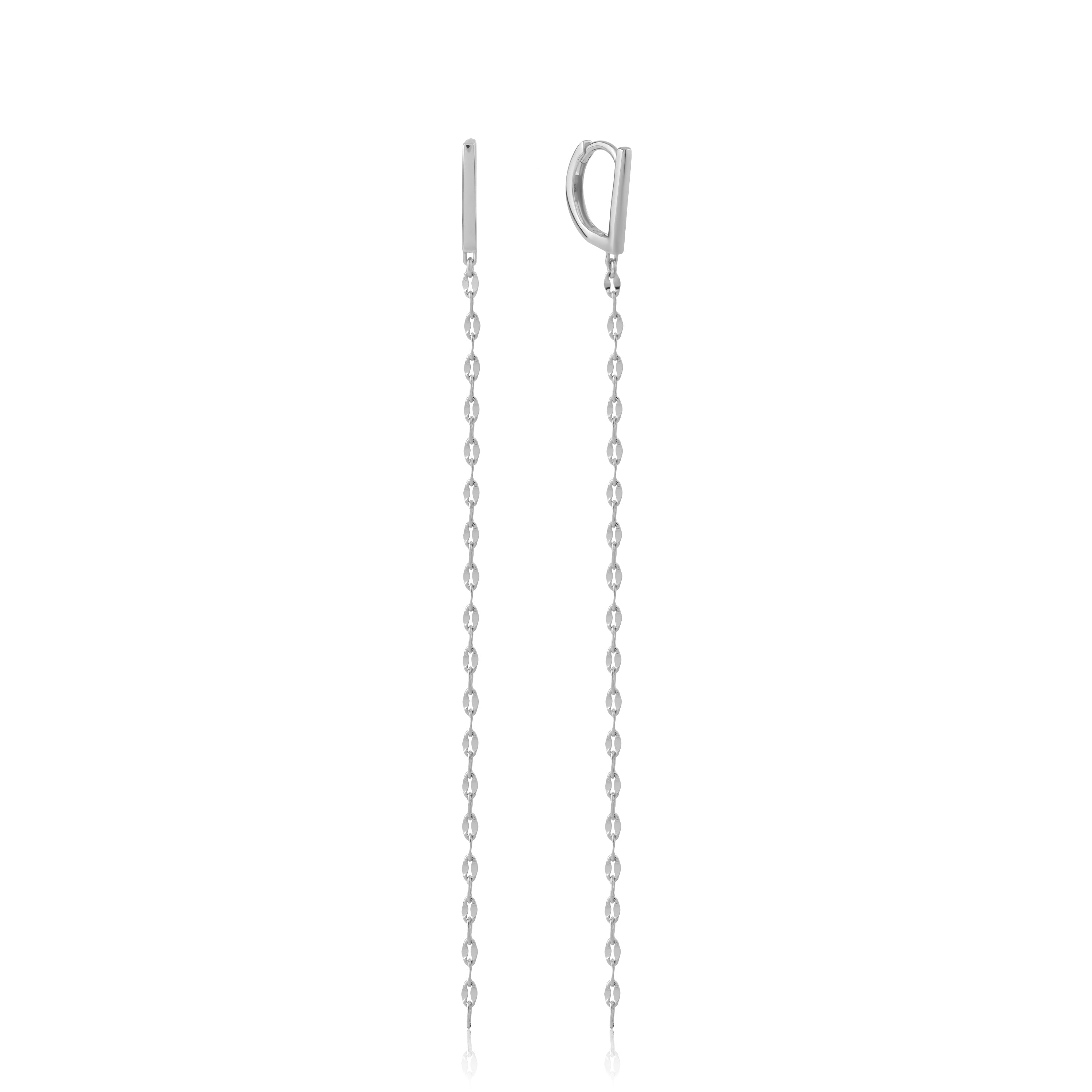Bar Chain - Sterling Silver Earrings