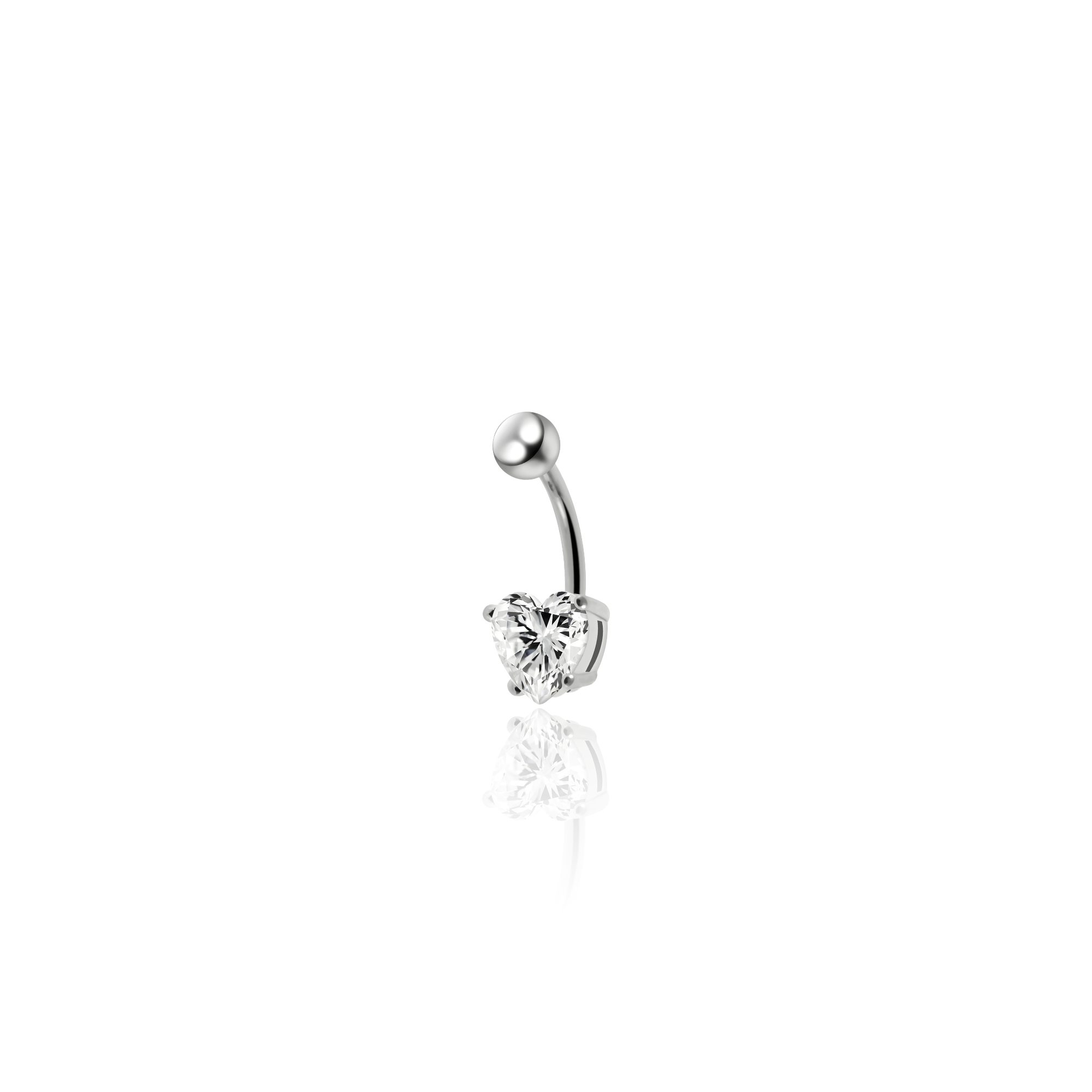 Jewelled Heart Navel Bar