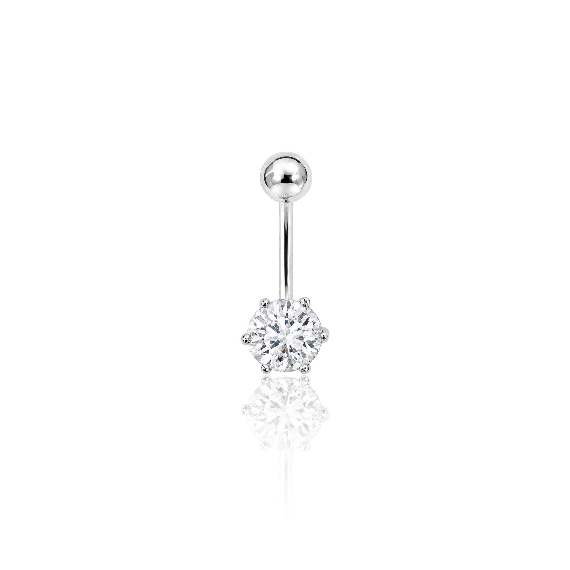 Round Stone Navel Bar