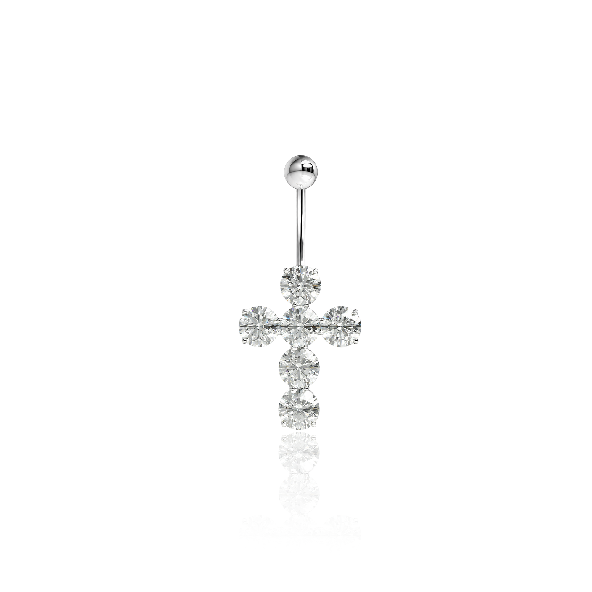 Jewelled Cross Navel Bar