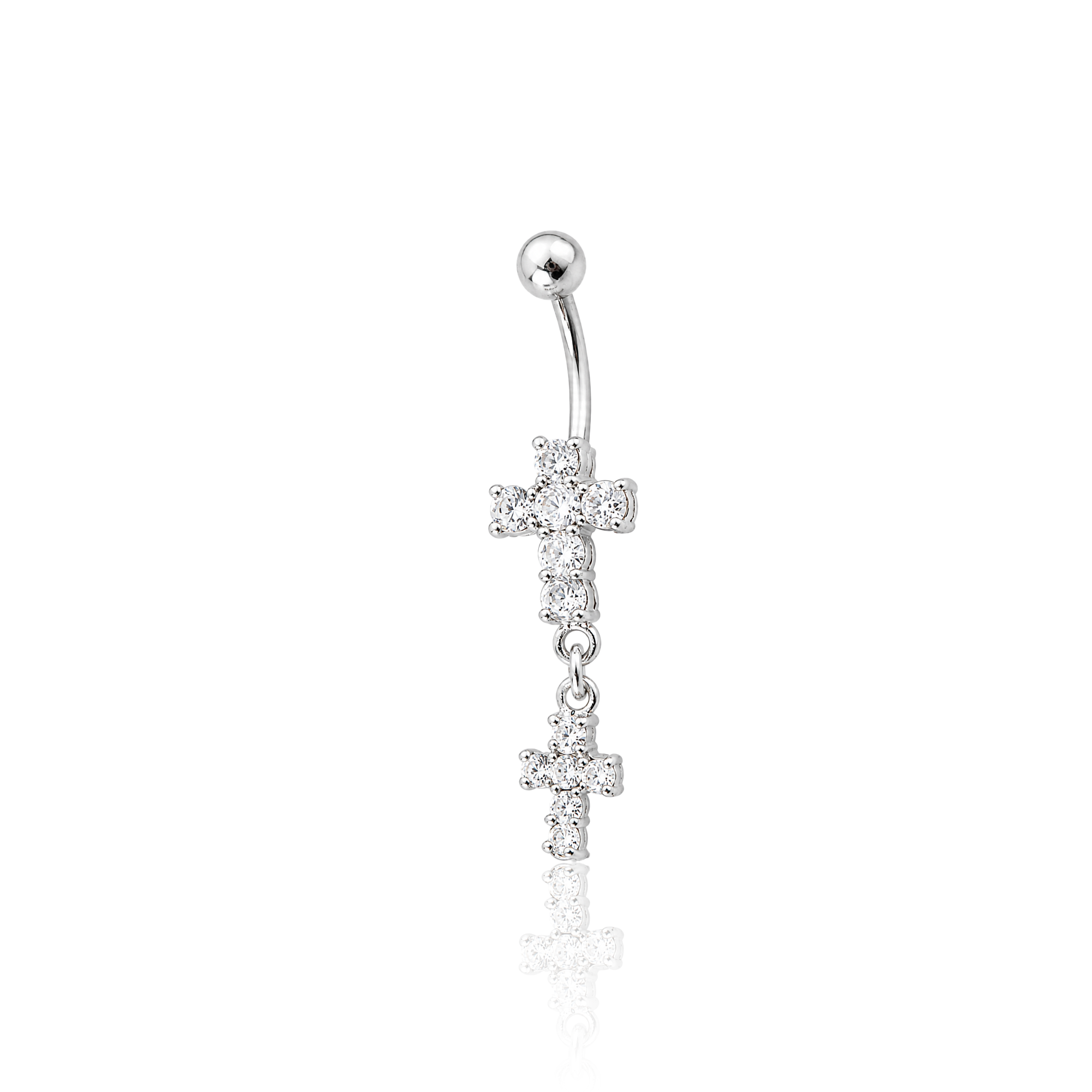 Dangling Cross Navel Bar
