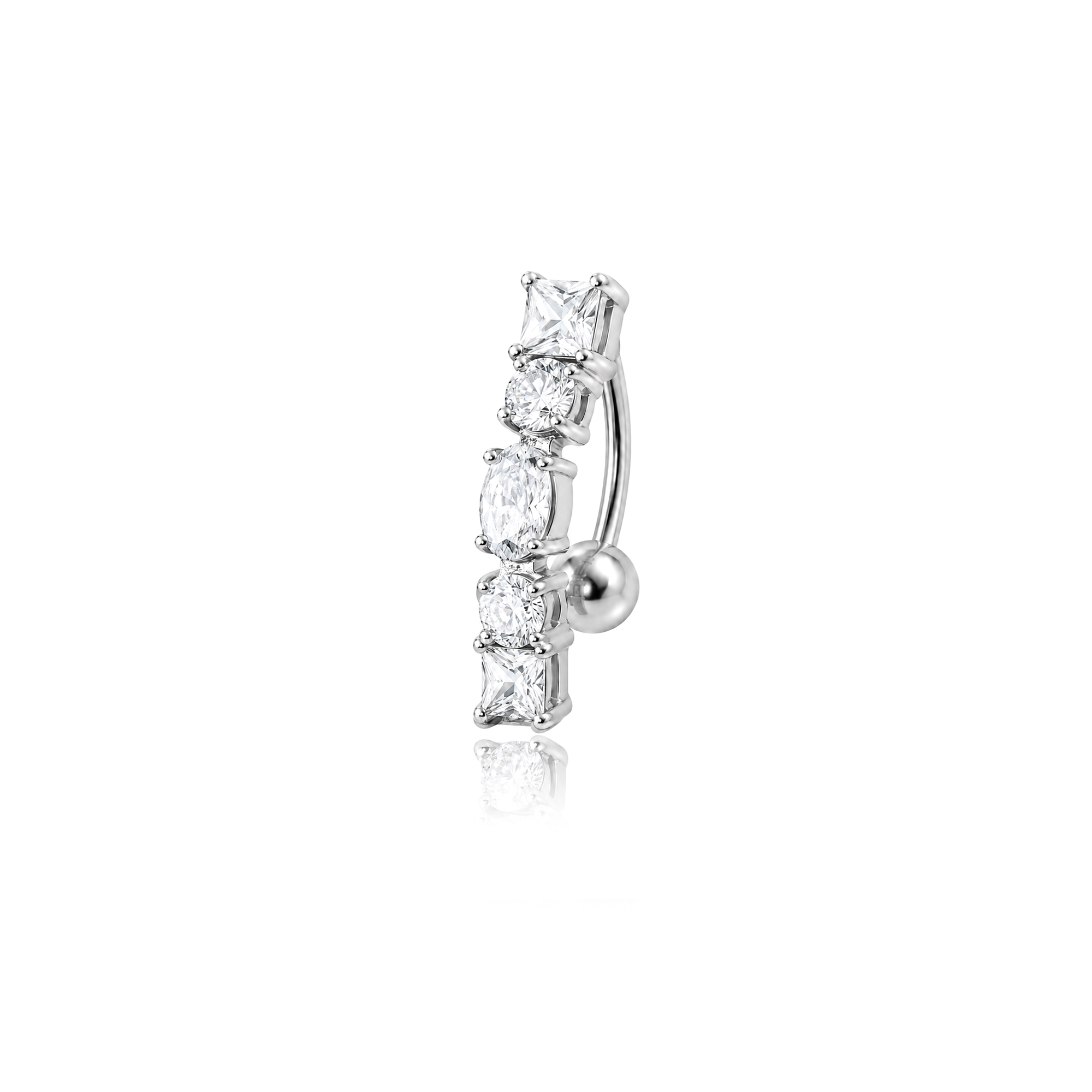 Straight Line Stone Navel Bar