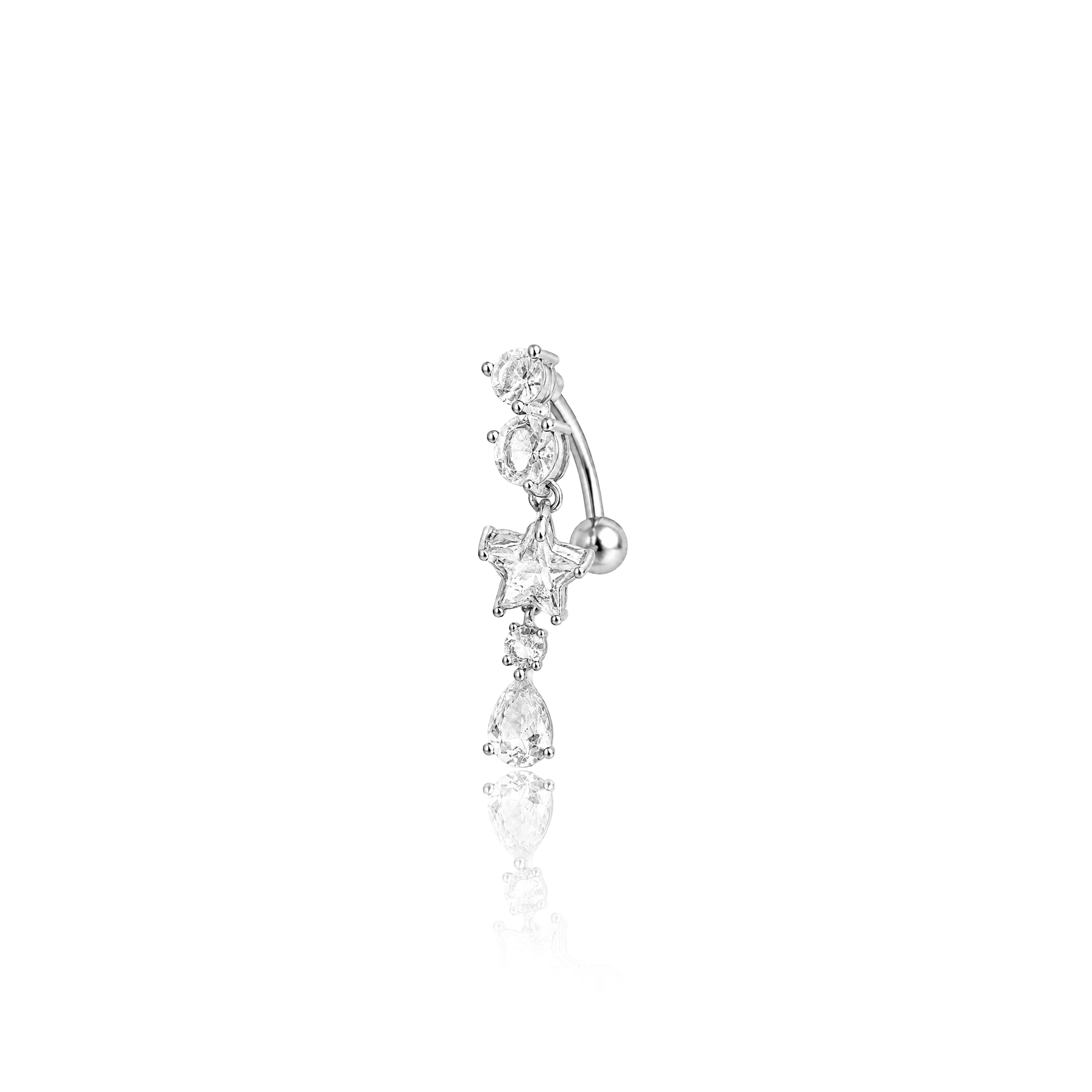 Dangling Star Triplet Navel Bar