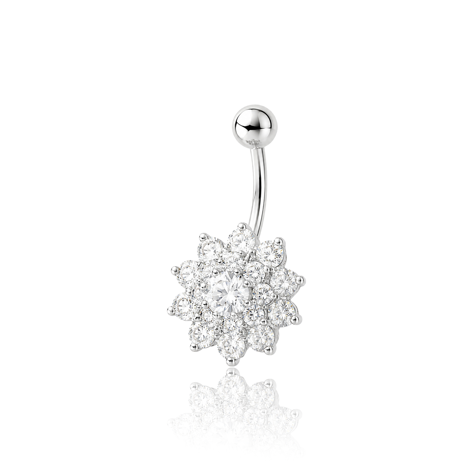 Jewelled Flower Navel Bar