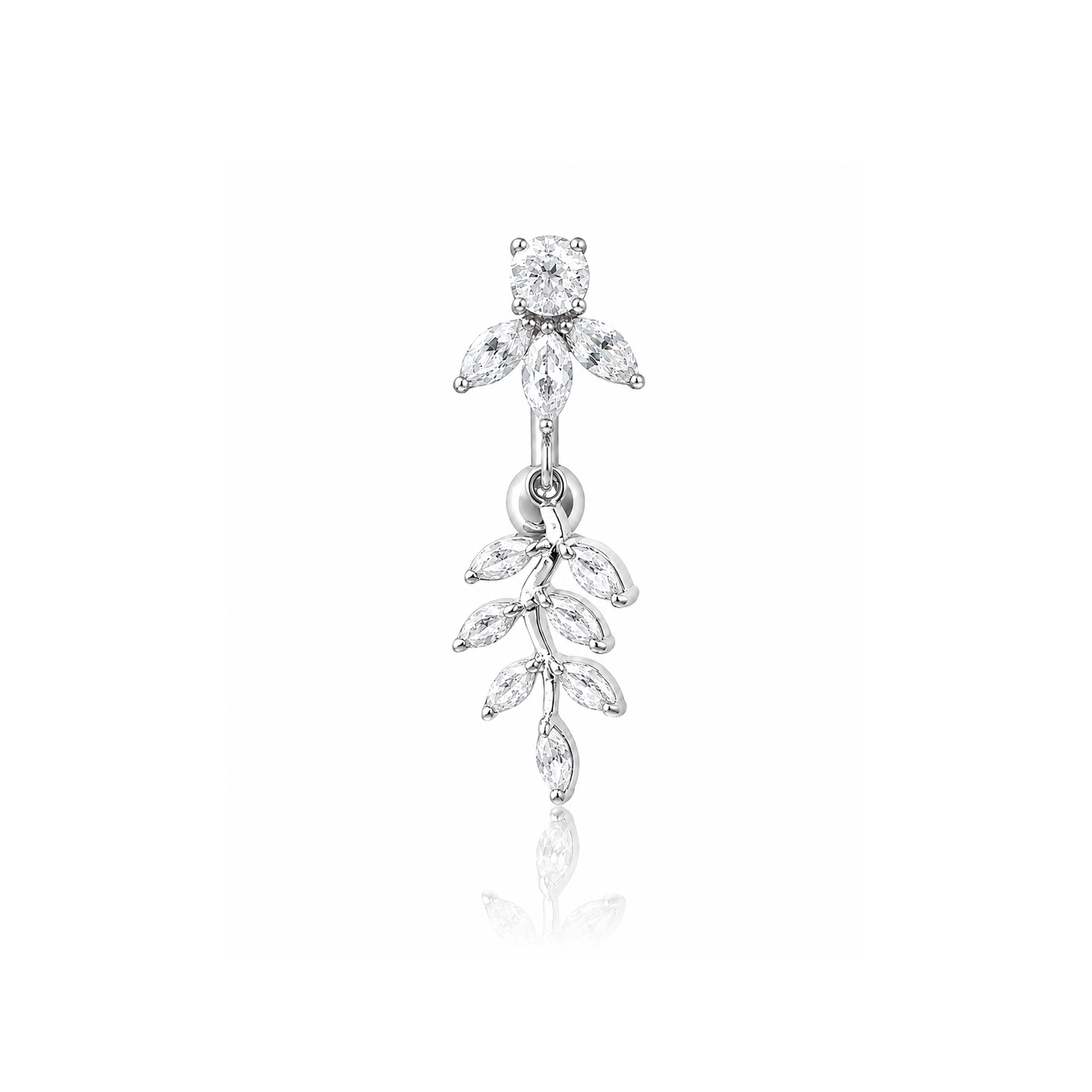 Stylish Leaf Navel Bar