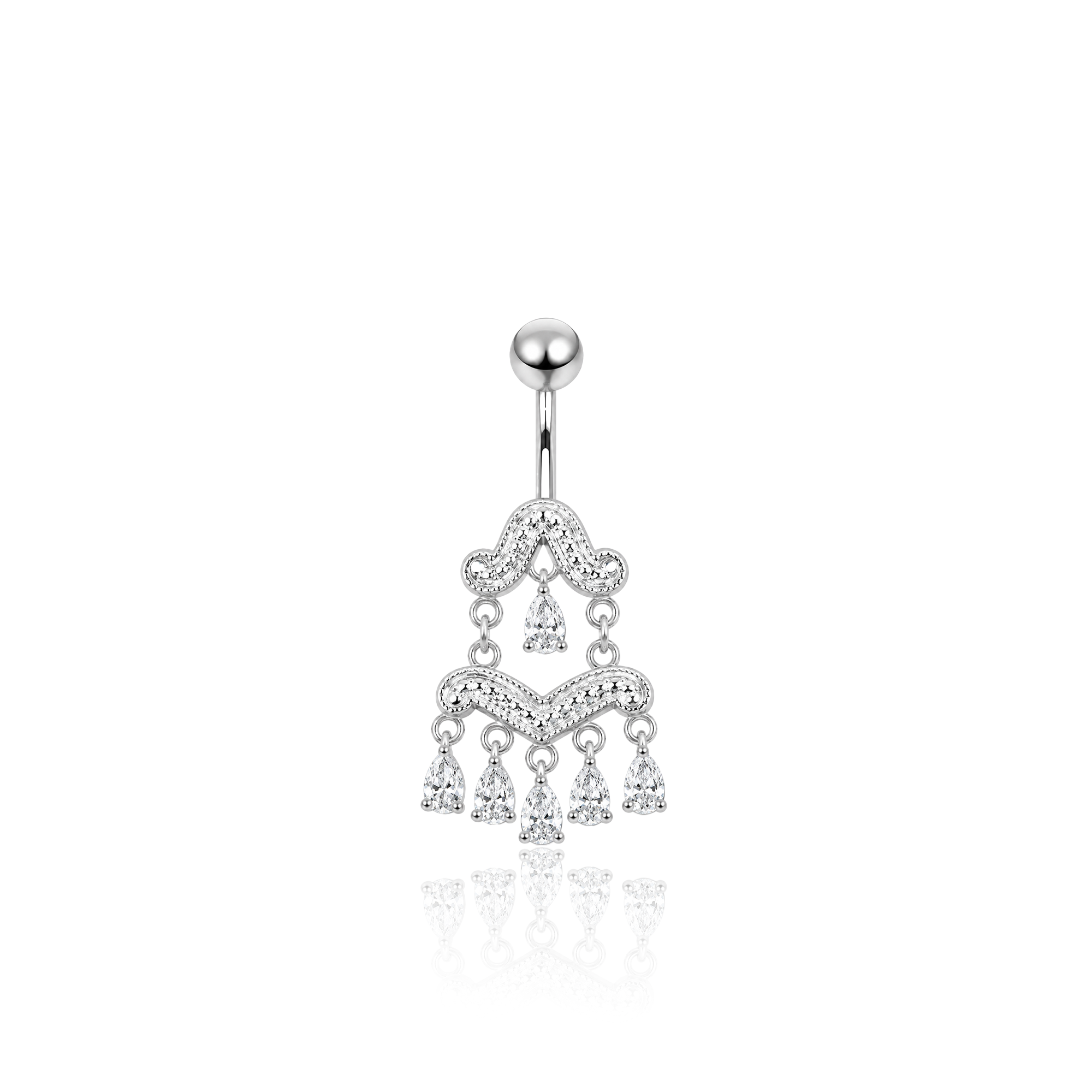 Dangly Tear Drop Navel Bar