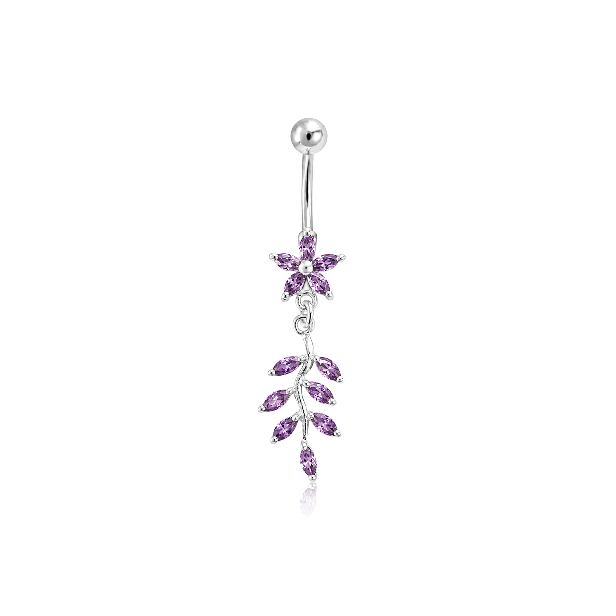 Flower Dangle Navel Bar