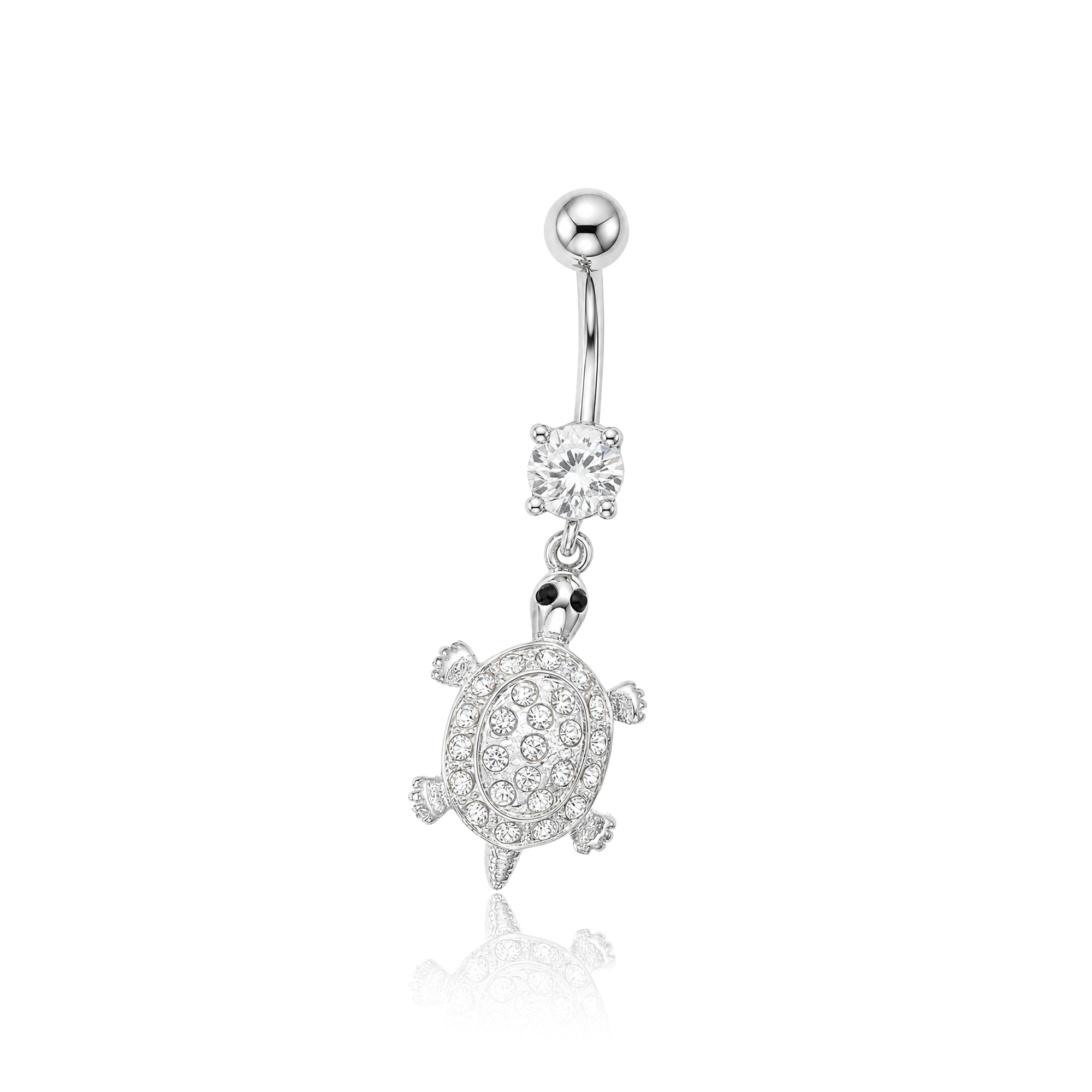 Turtle Jewelled Navel Bar