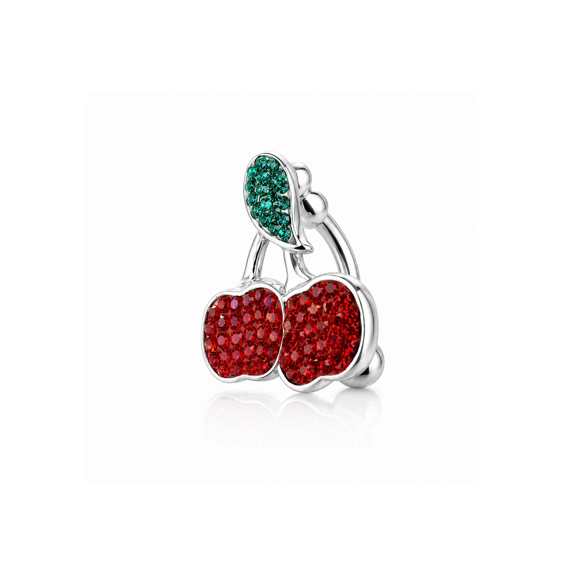 Double Cherry Multi-crystal Navel Bar