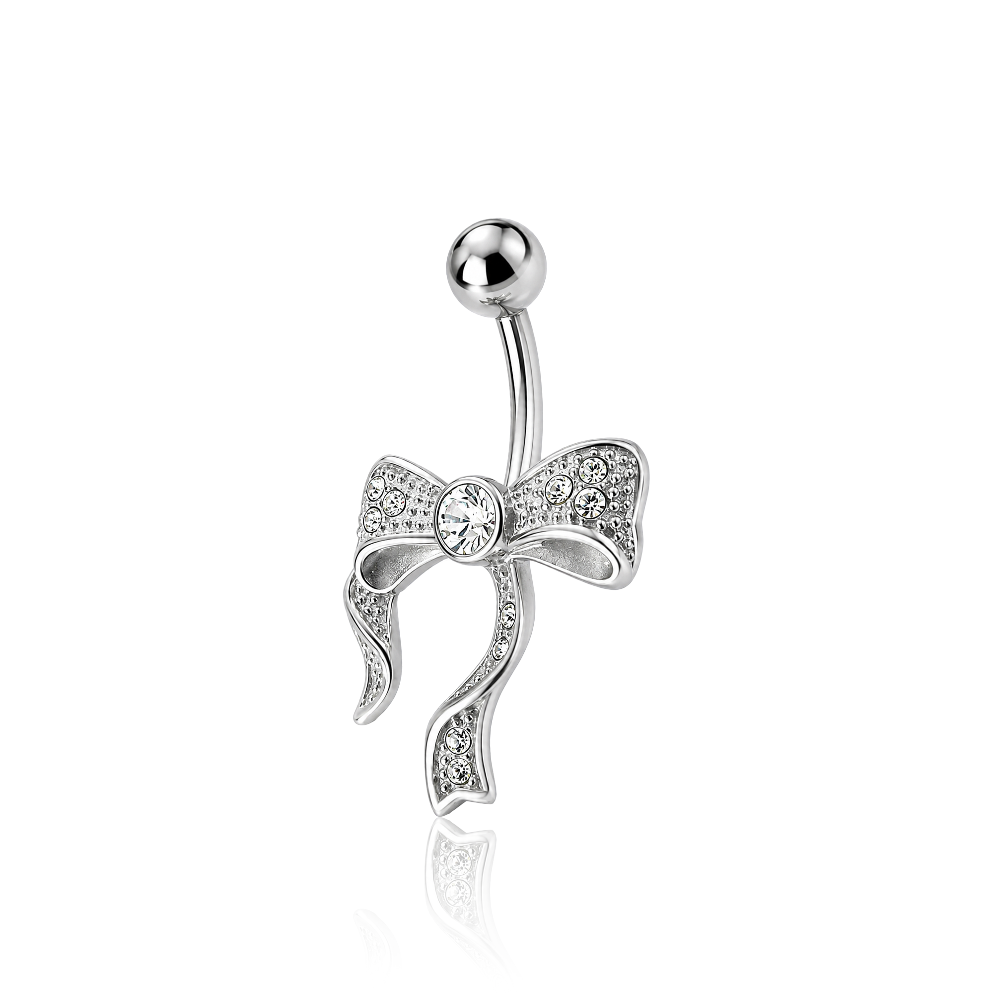 Jewelled Bow Navel Bar