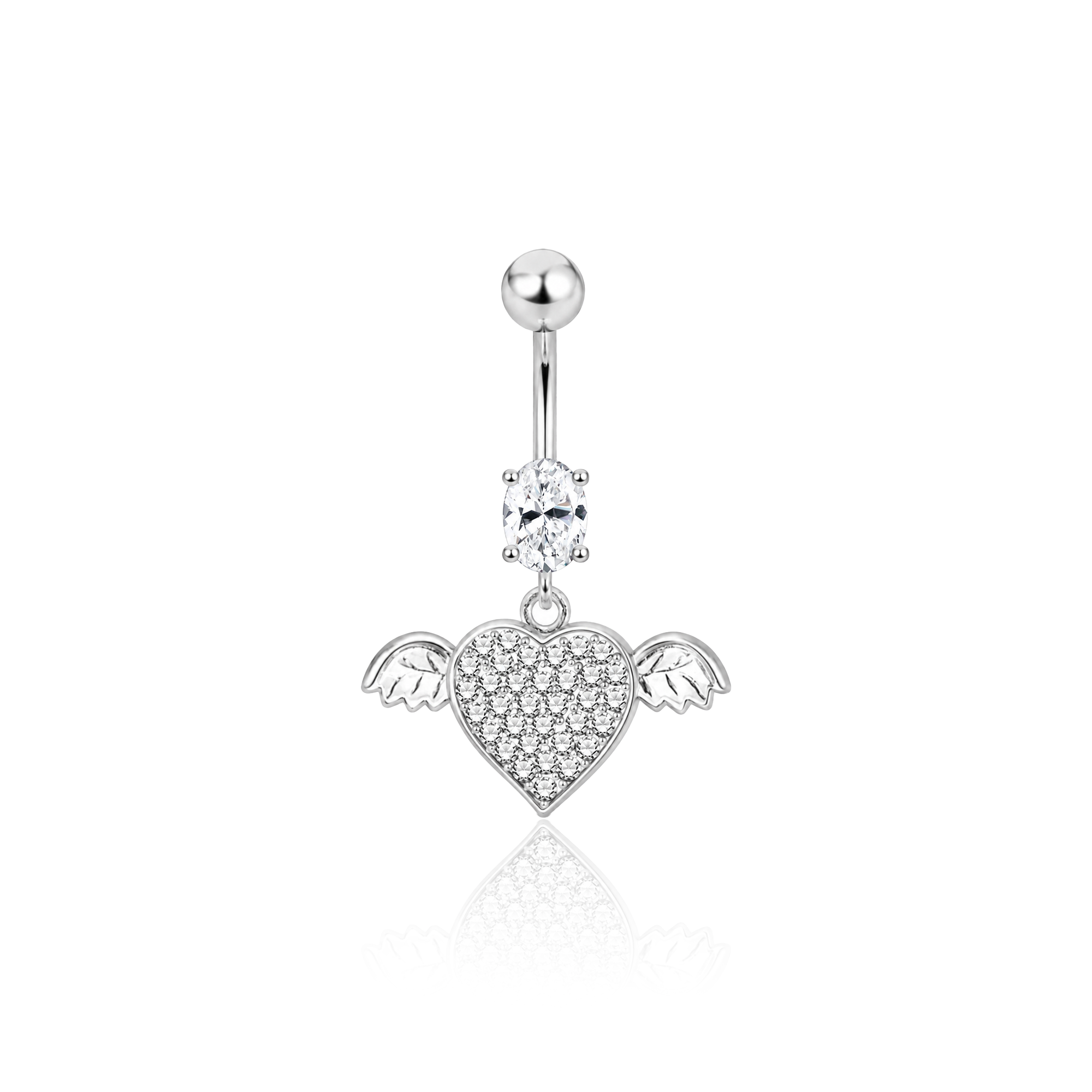 Winged Heart Navel Bar