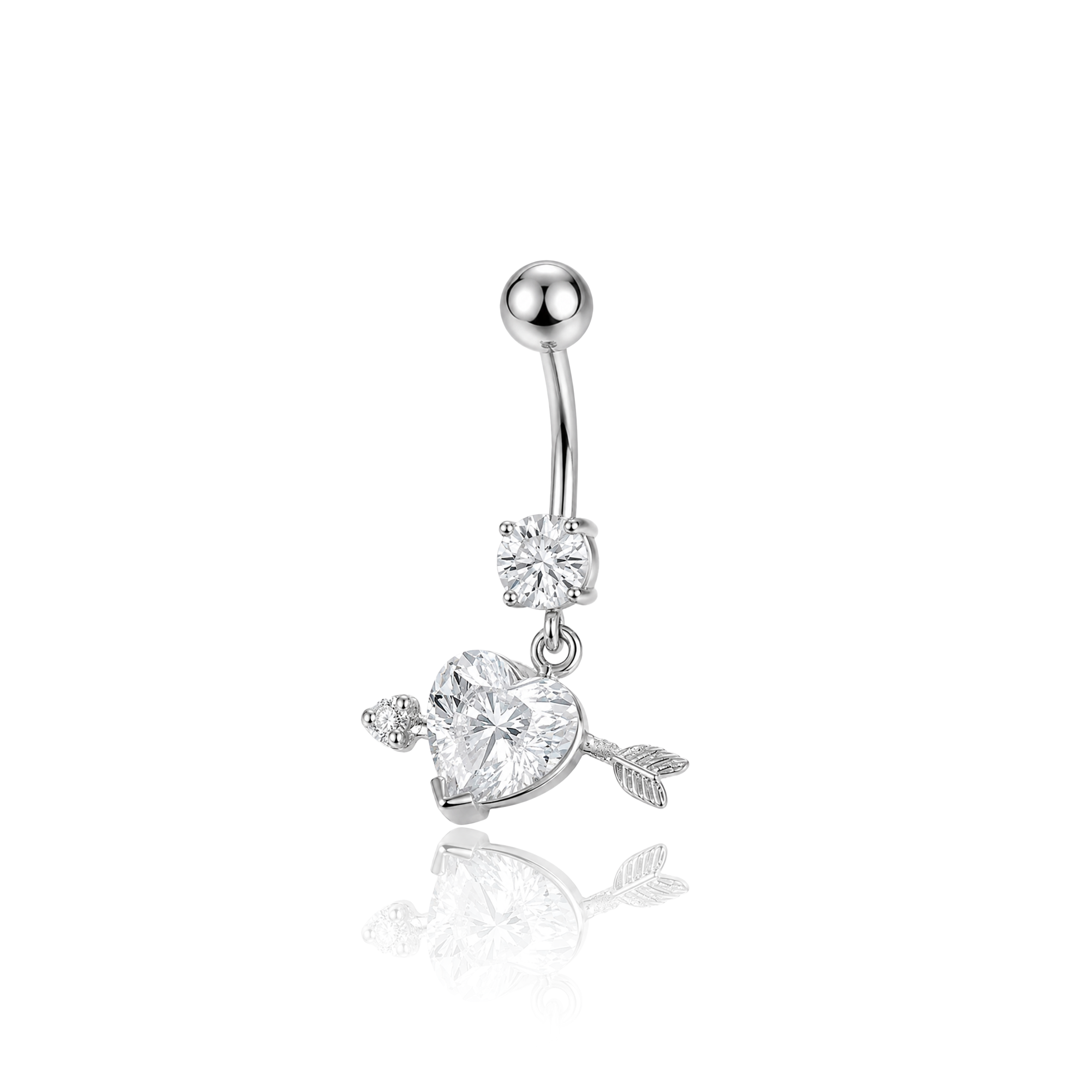 Heart Arrow Navel Bar