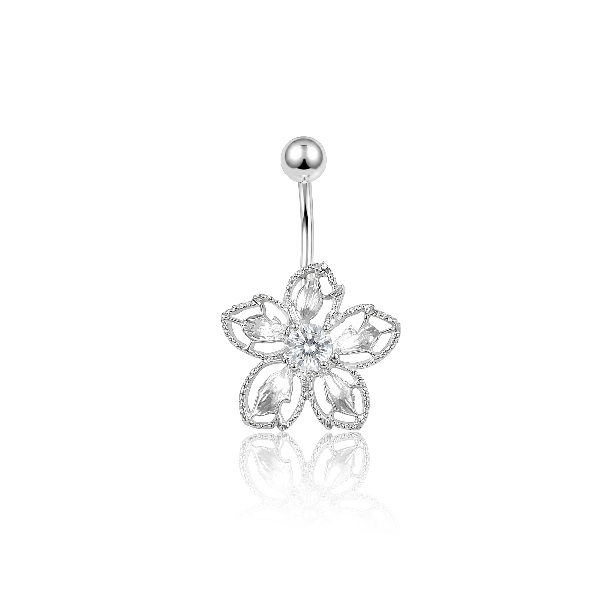 Special Flower Navel Bar
