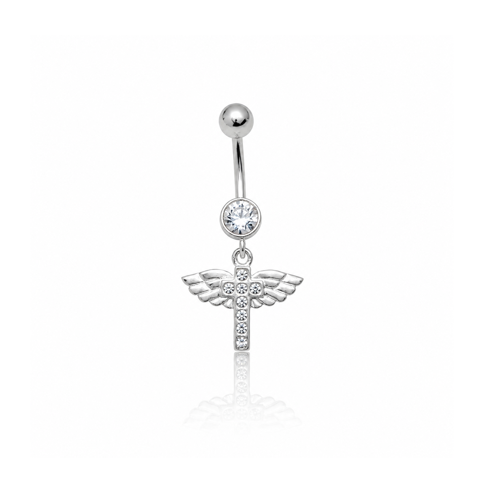 Cross Wings Navel Bar