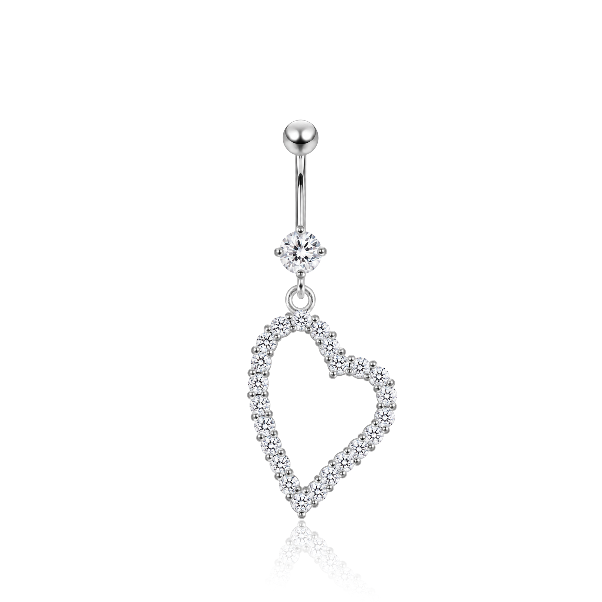 Long Heart Navel Bar