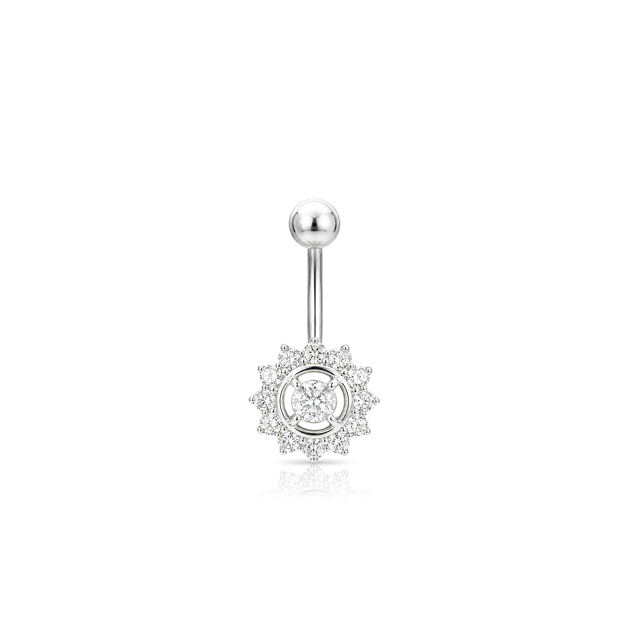 Flower Gem Navel Bar