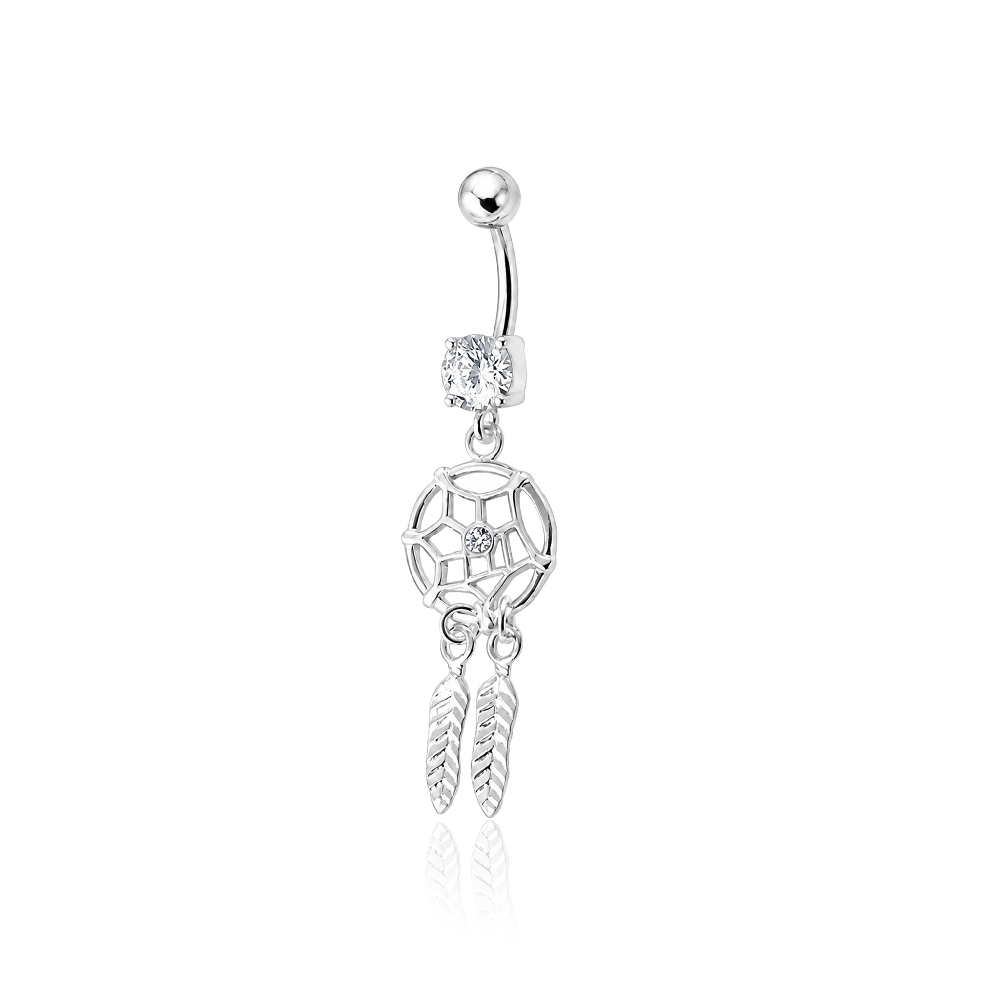 Feather Dream Catcher Navel Bar