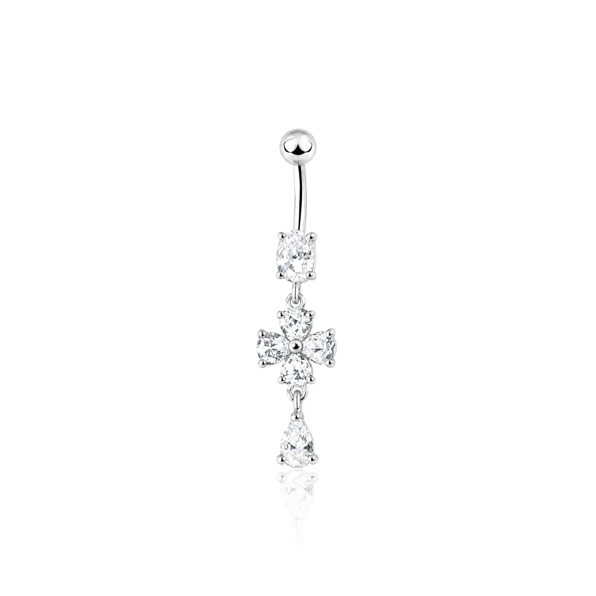 Flower Tear Drop Navel Bar