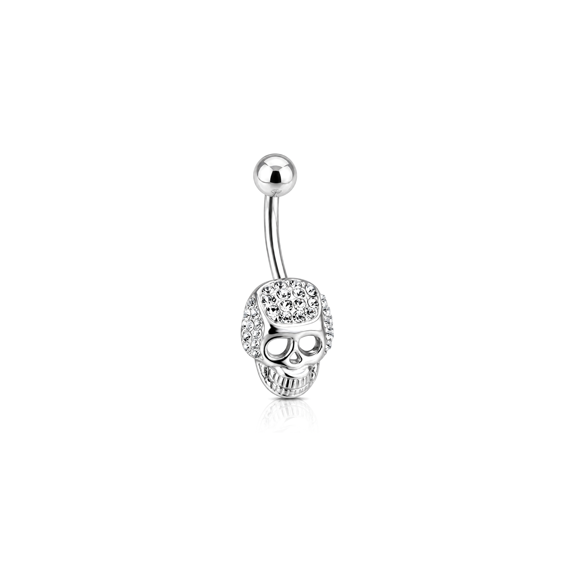 Jewelled Skull Navel Bar
