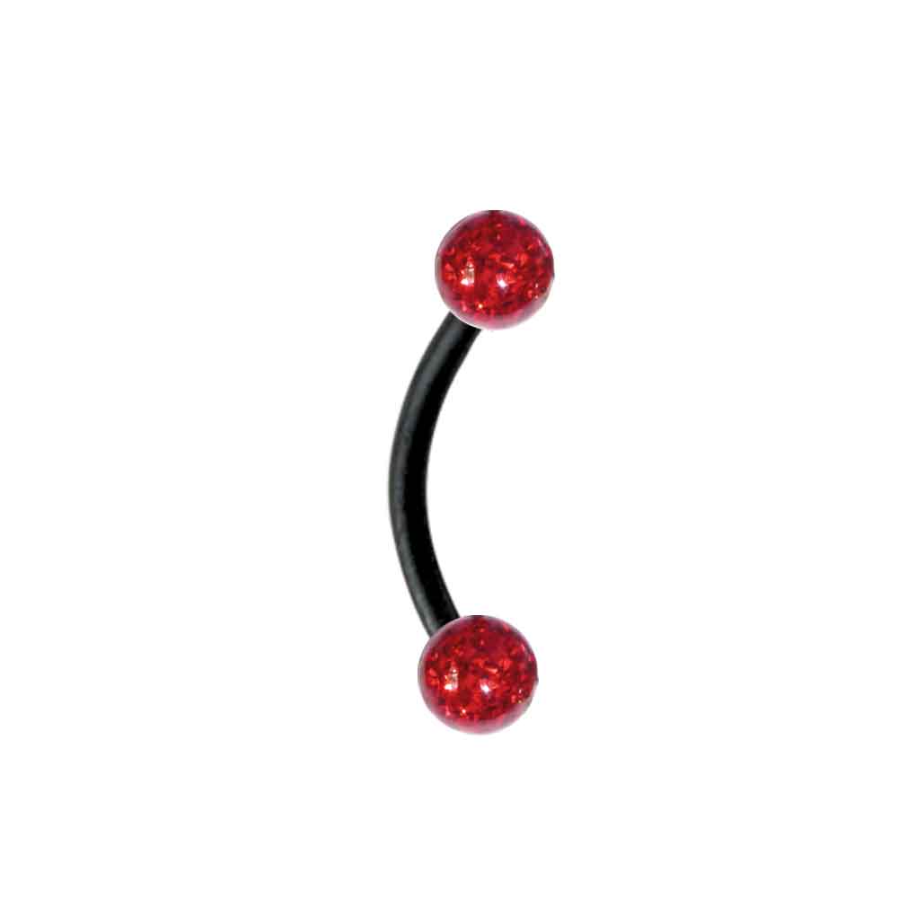 Blackline w epoxy ball curved barbell