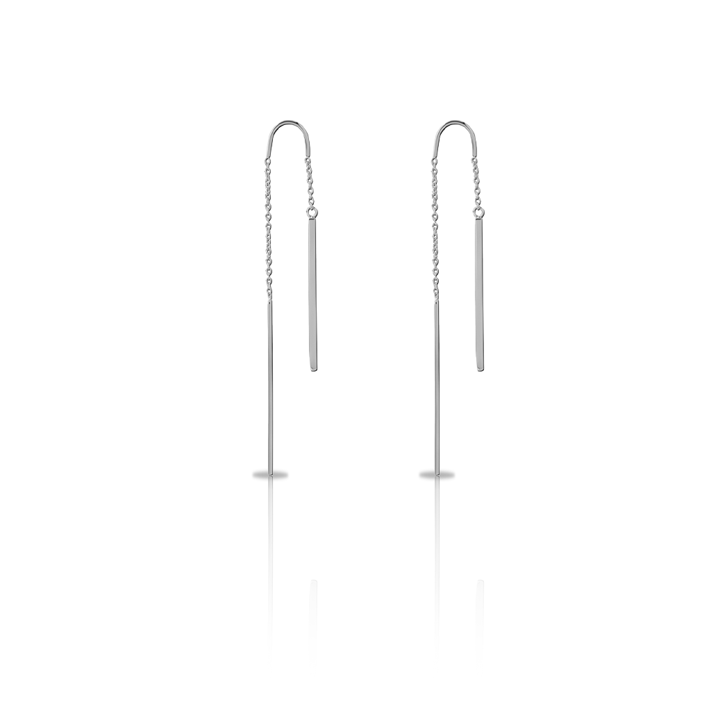 Chain with hanging Bar Earrings - Pair