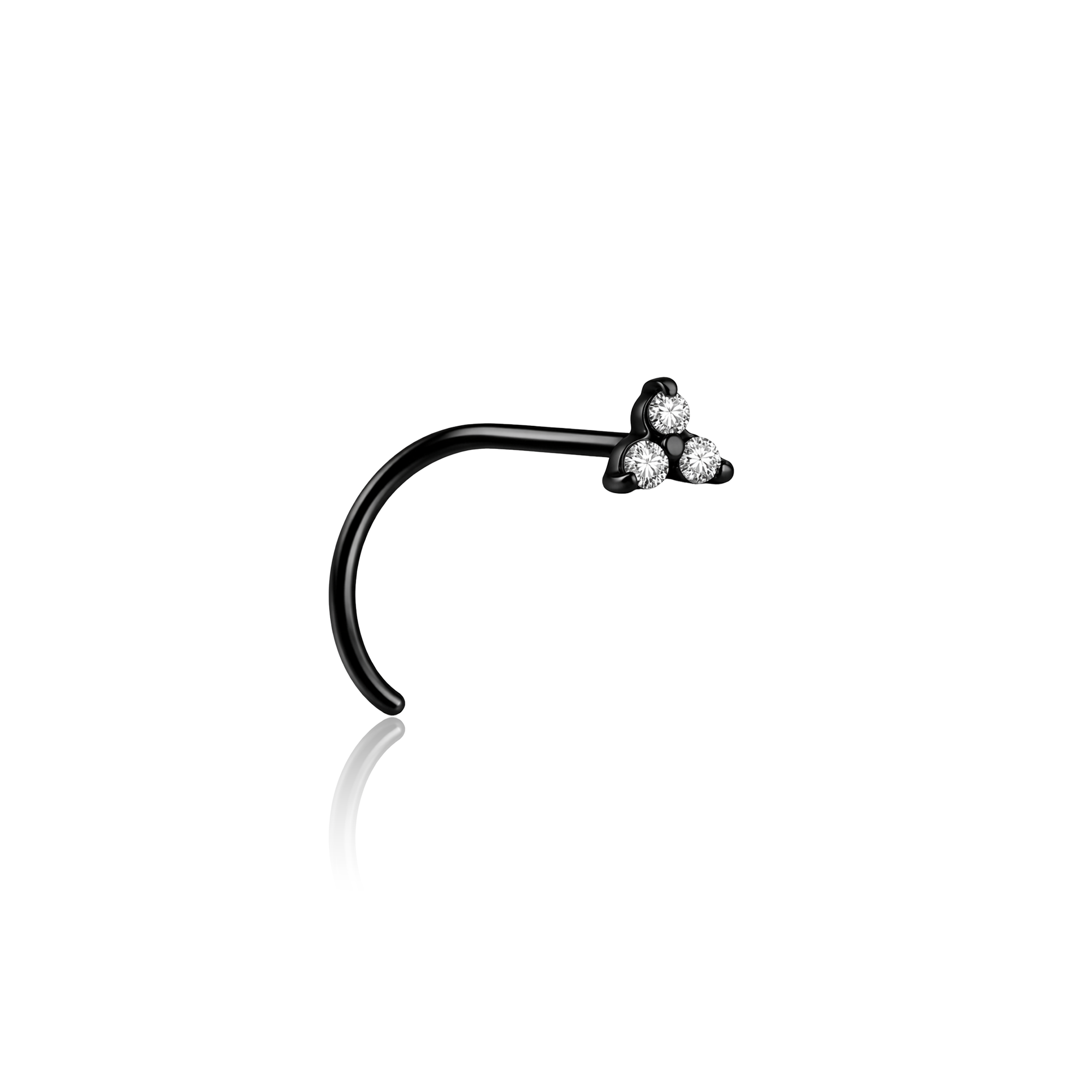 Blackline Jewelled Trinity Nose Stud