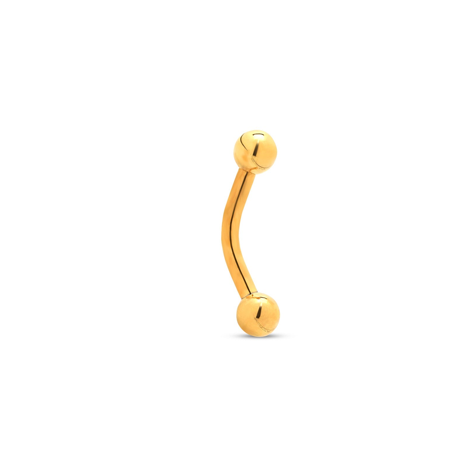 18k V-Gold Internal Thread Curved Barbell
