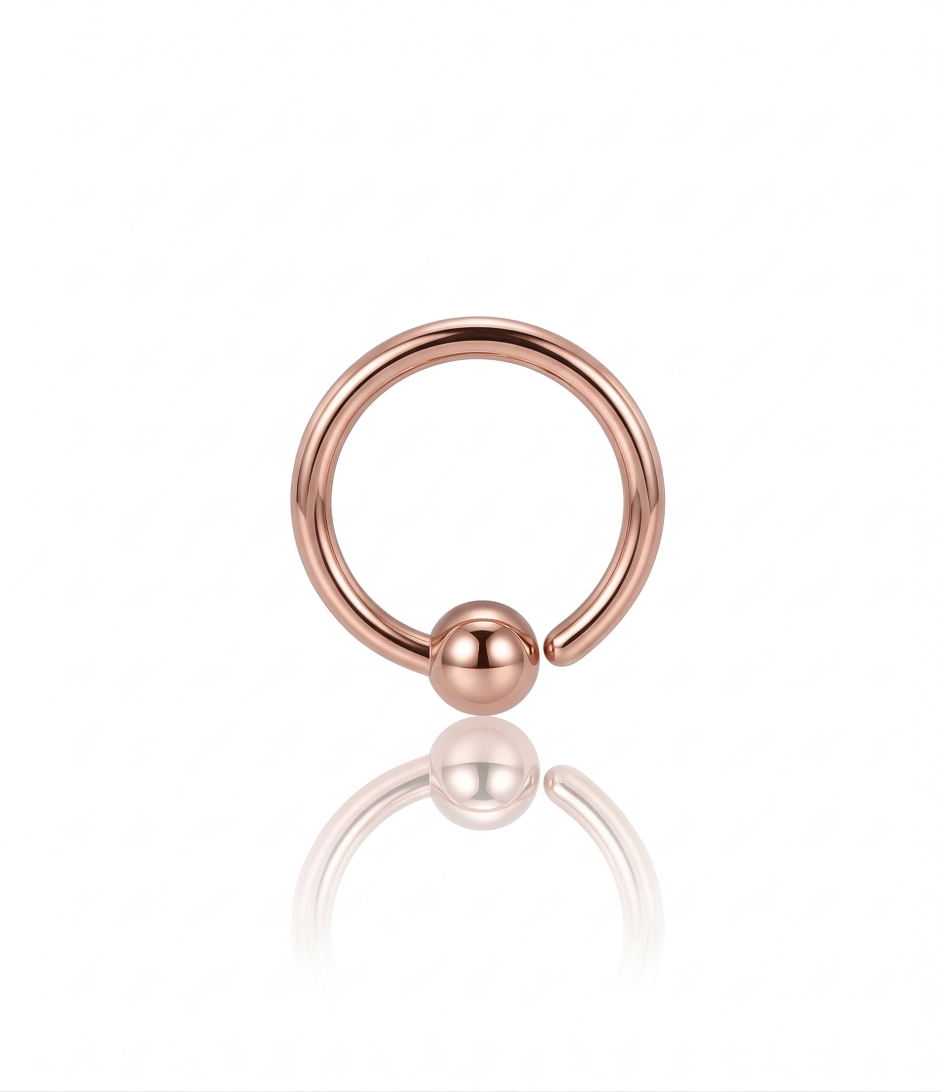 Rose Gold Fixed Ball Continuous Ring