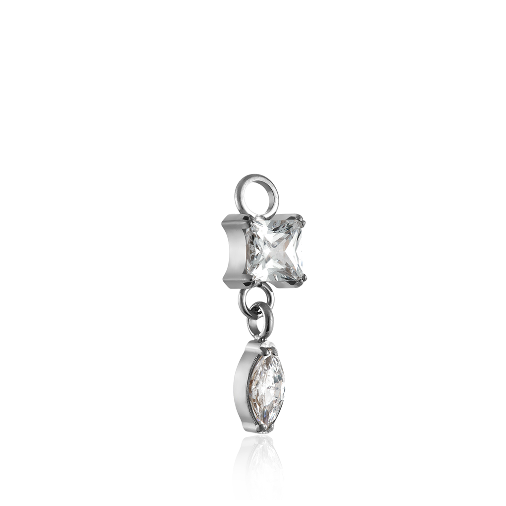Square & Marquise Crystal Charm
