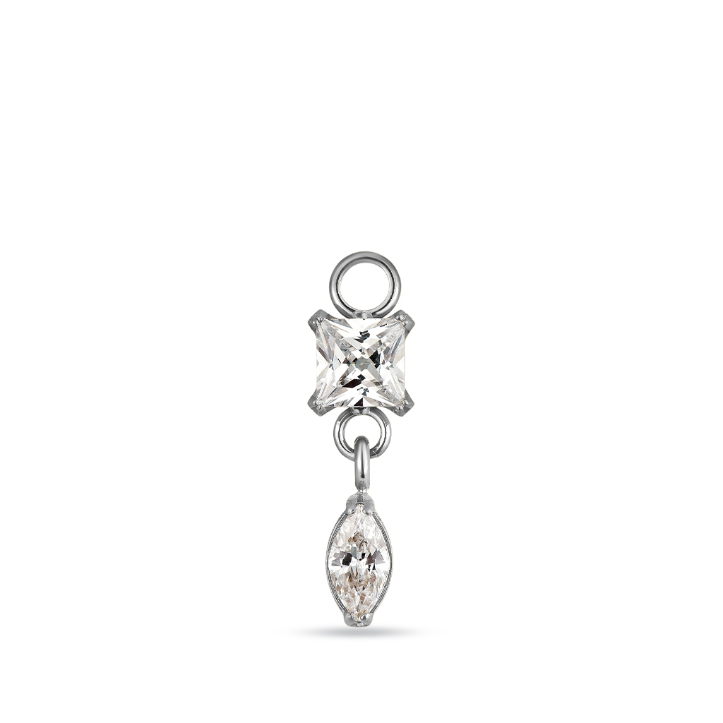 Square & Marquise Crystal Charm