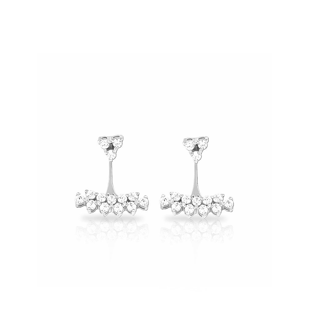 Surgical Steel Paved Drop Earrings - Pair