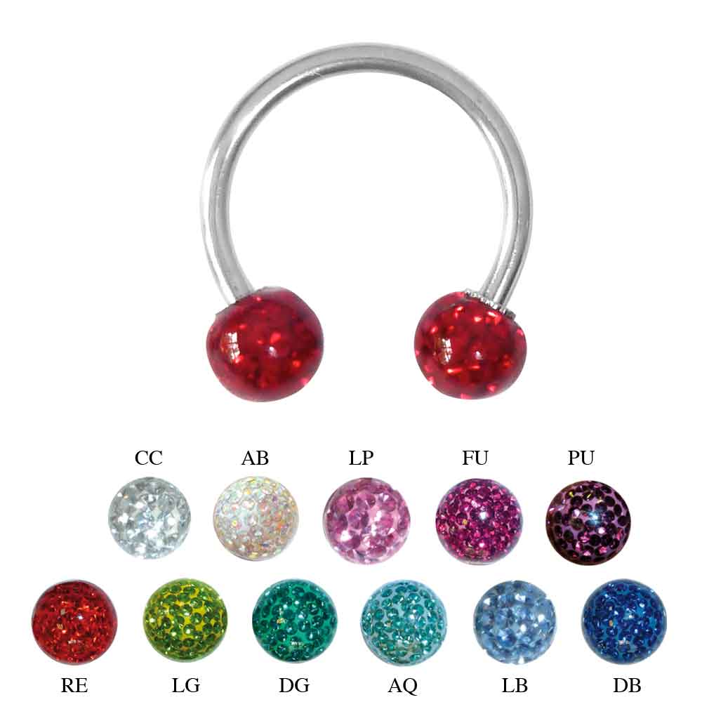 Surgical Steel External Thread Epoxy Ball Horseshoe