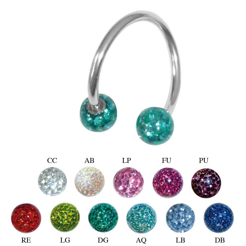 Surgical Steel External Thread Twisted Epoxy Horseshoe