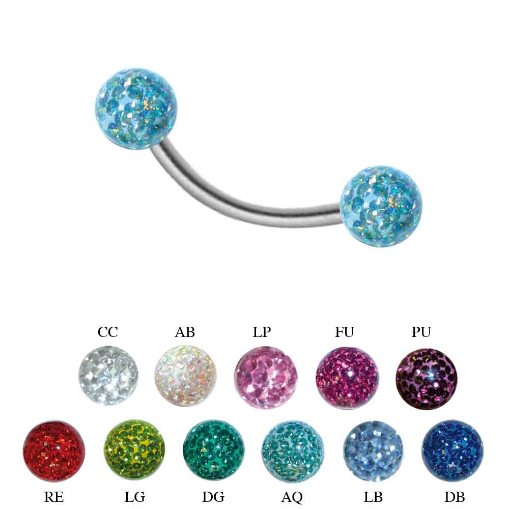 Epoxy Ball Curved Barbell
