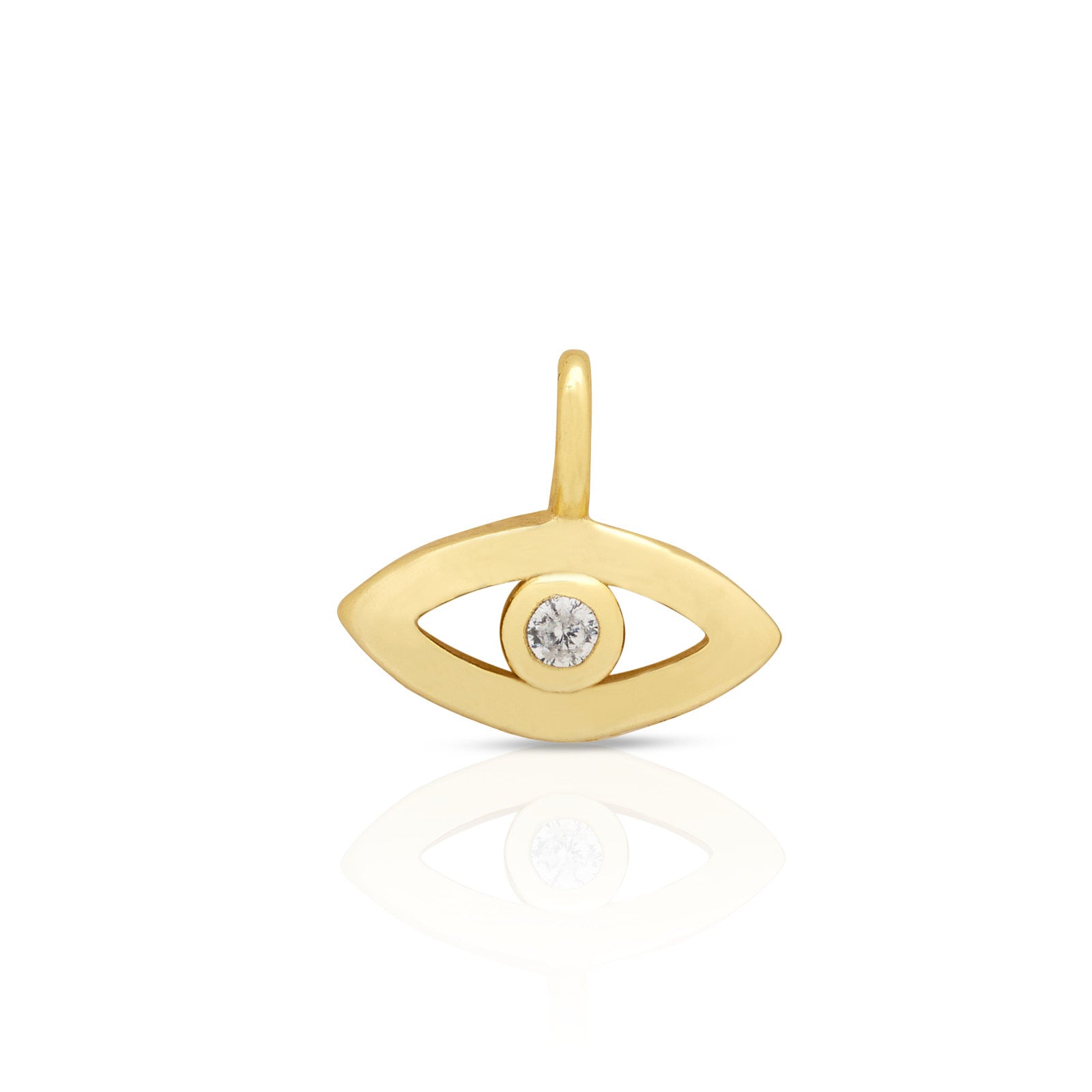 14kt Gold Vermeil Permanent Charm - Crystal Eye