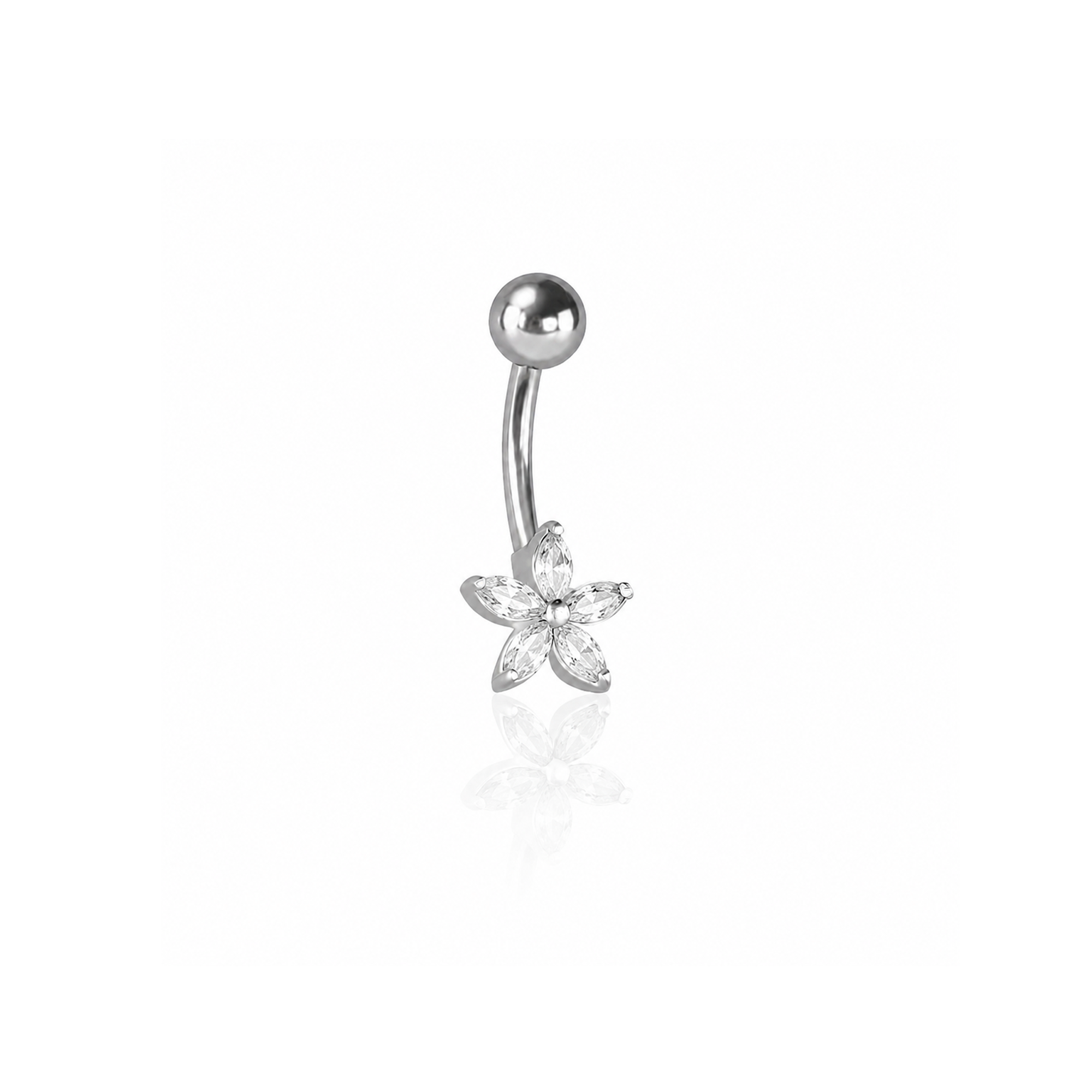 Small Simple Star Titanium Navel Bar