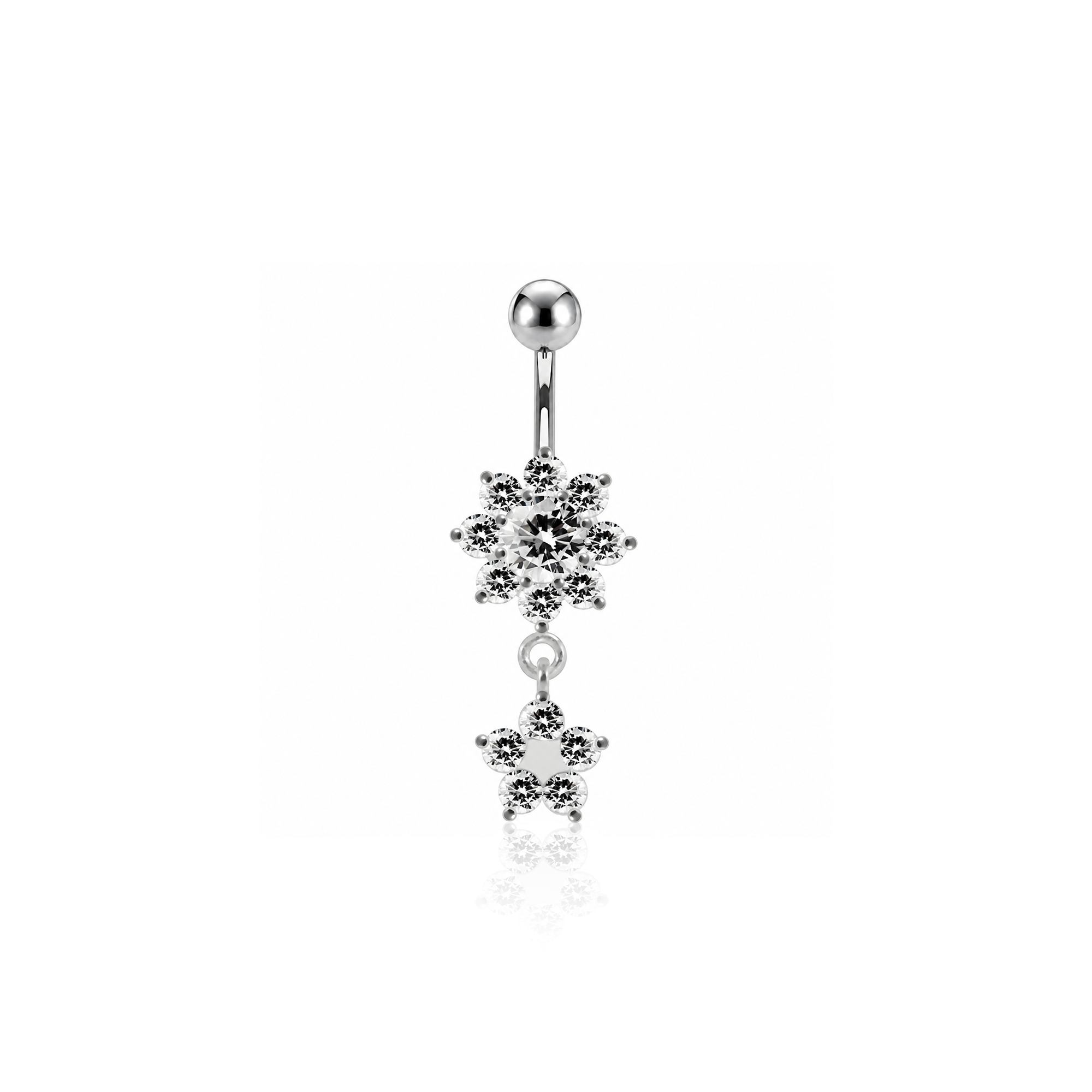 Flower Dangling Flower Navel Bar
