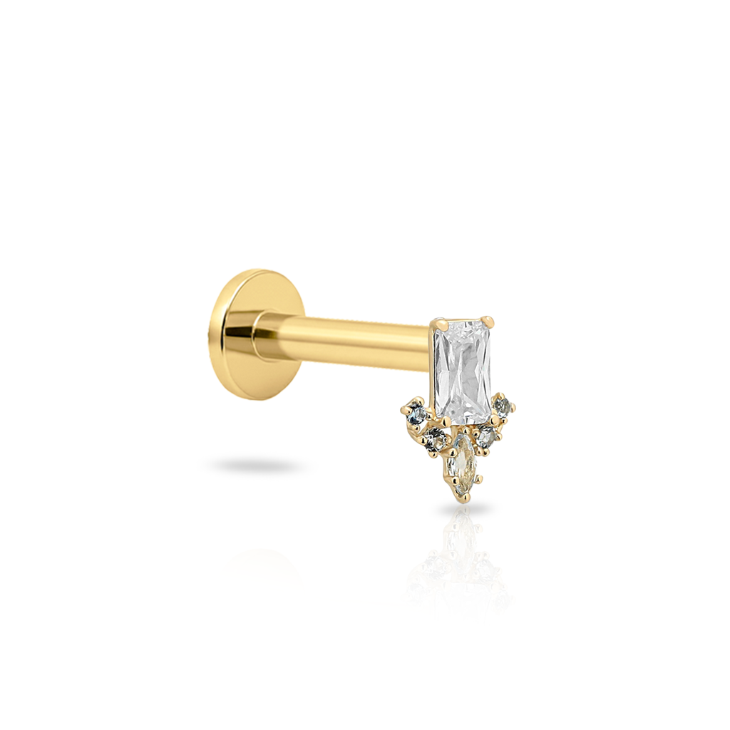 14kt Gold Flatback - Aquar